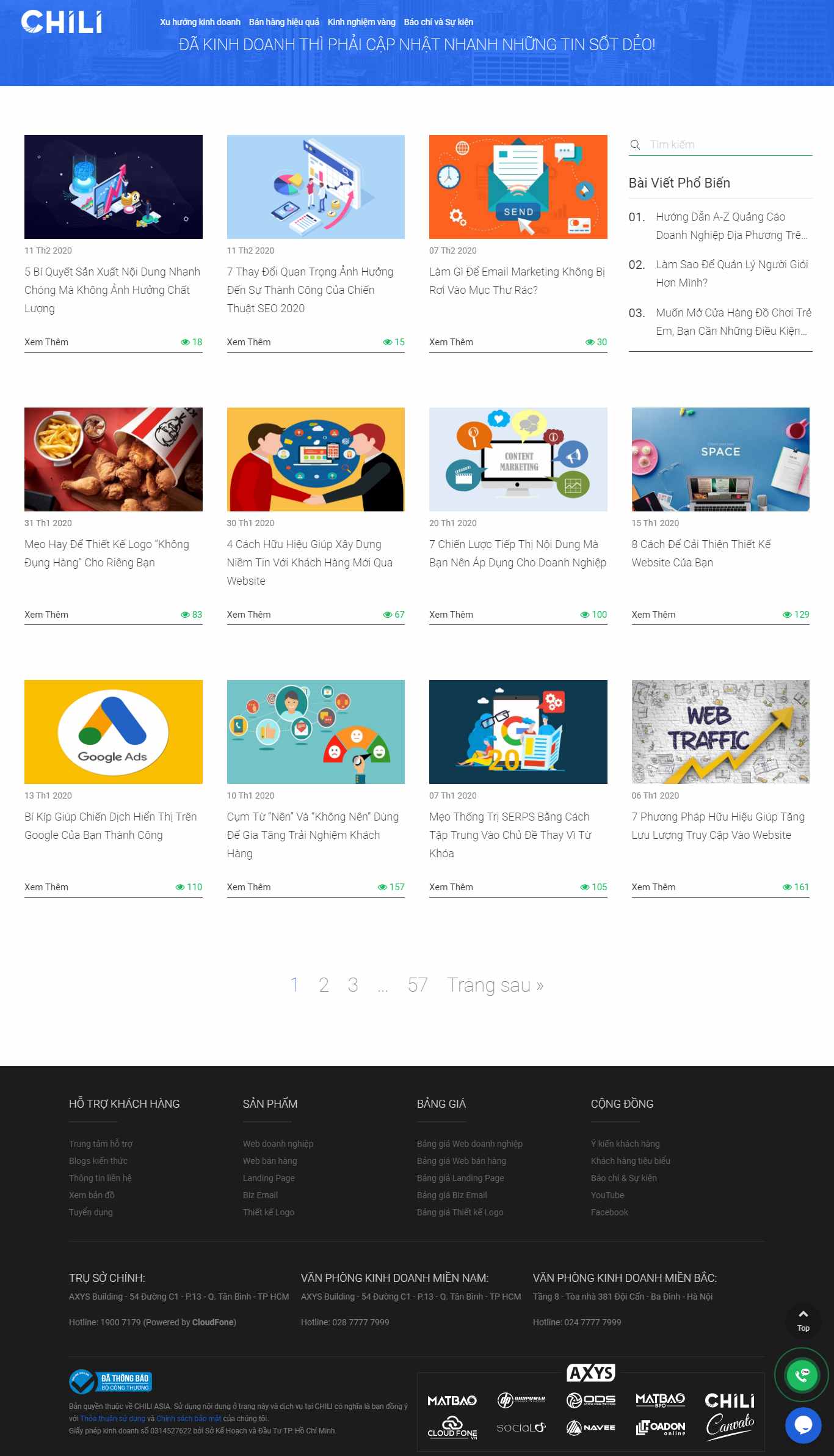 Thiết kế Web tin tức chili.vn