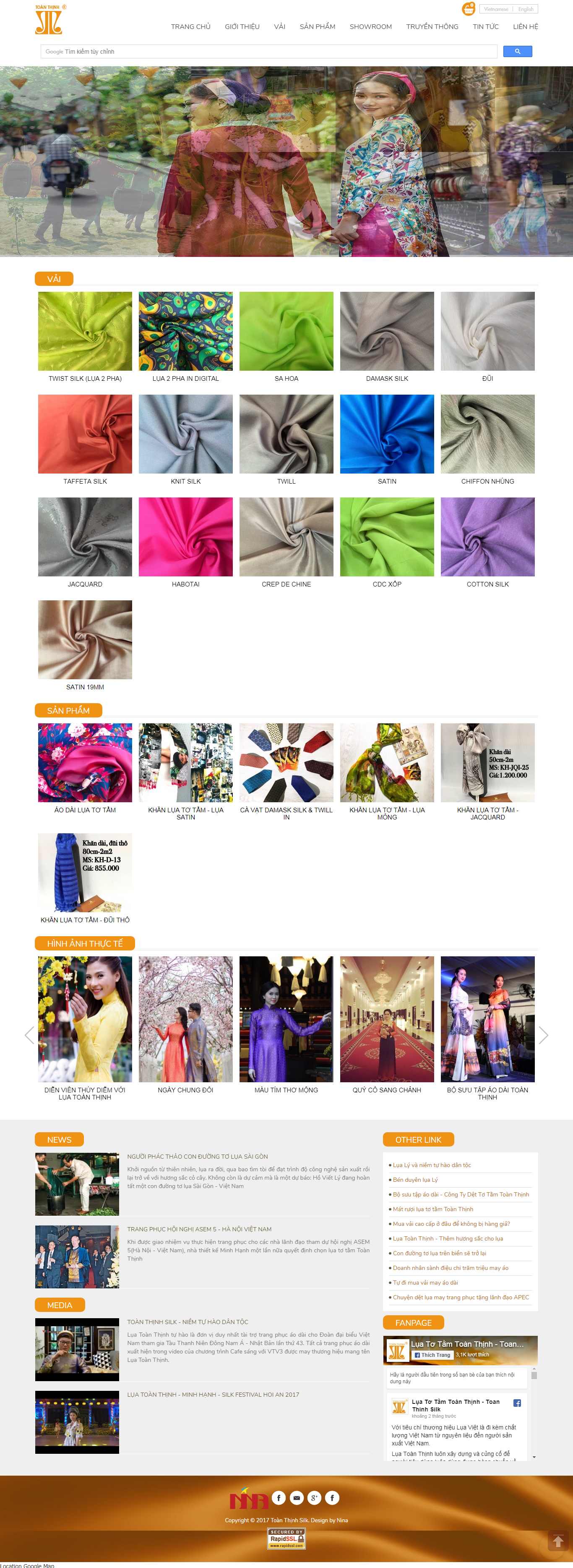 Thiết kế Web lụa tơ tằm luatoanthinh.com