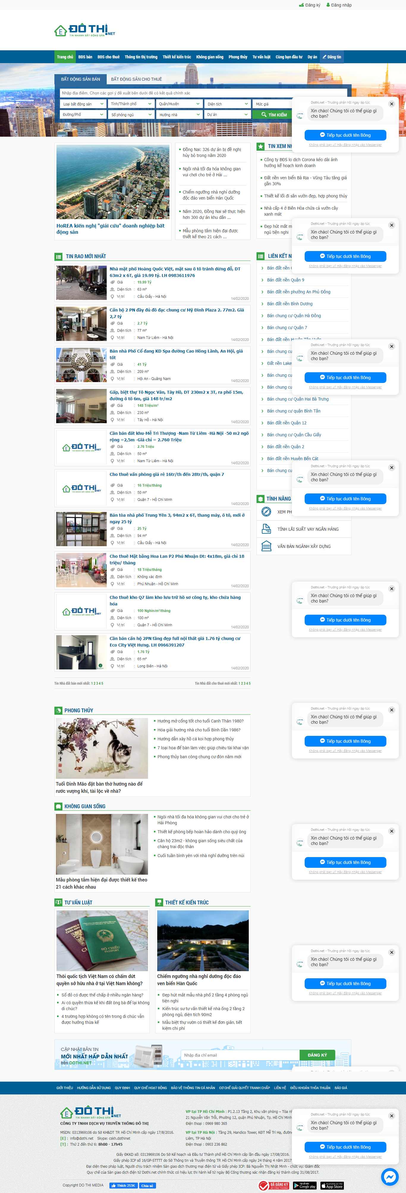 Thiết kế Web bất động sản dothi.net