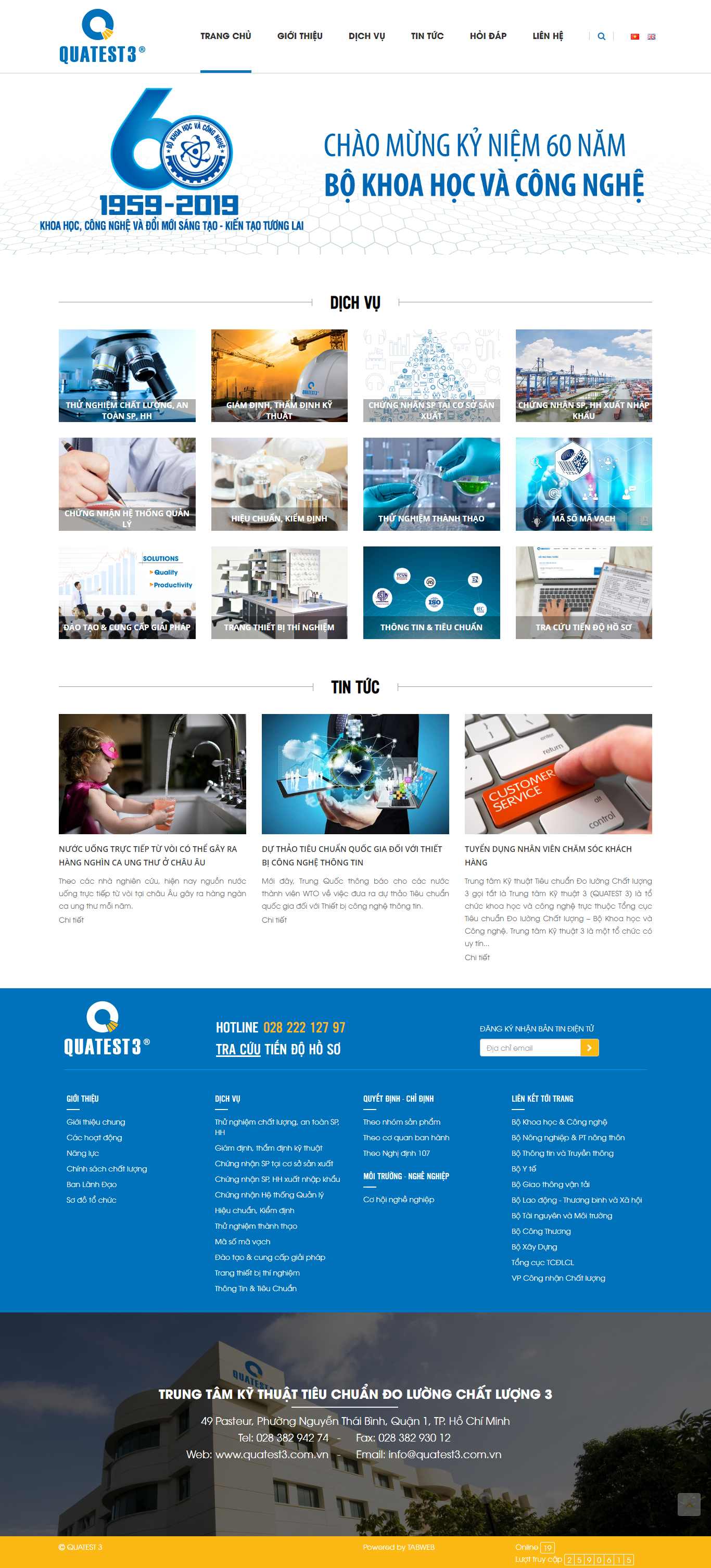 Thiết kế Web thẩm định sản phẩm quatest3.com.vn