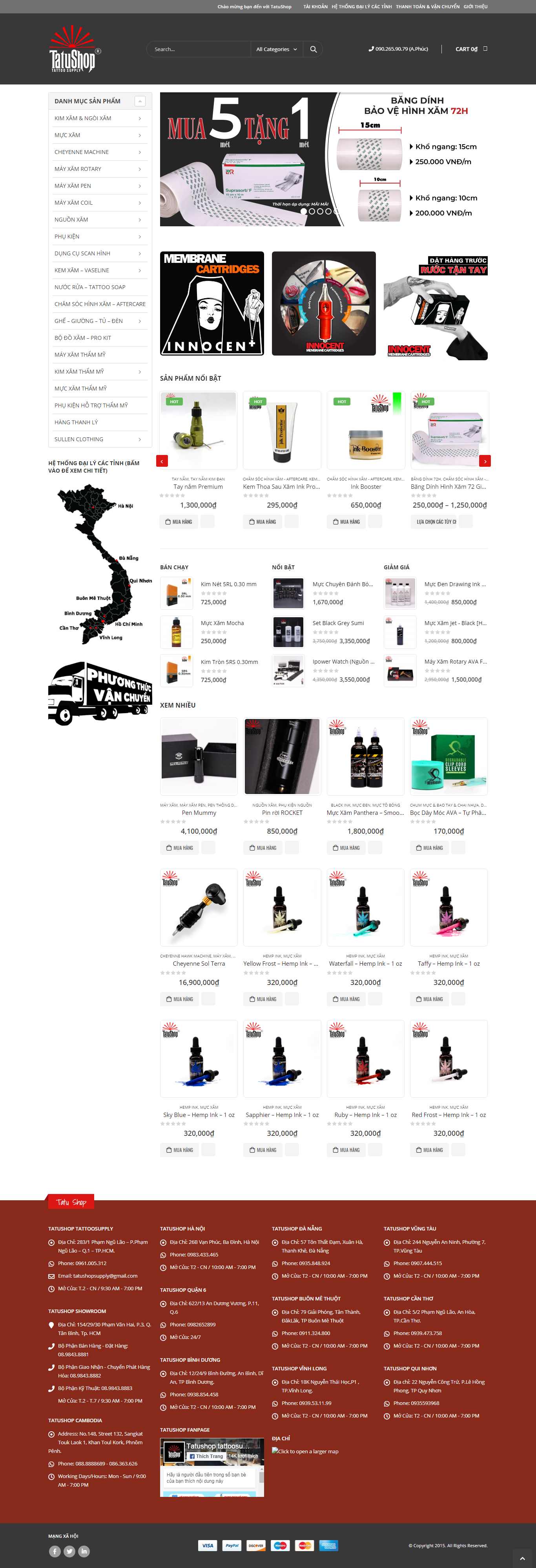 Thiết kế Web dịch vụ phun săm tatushop.com