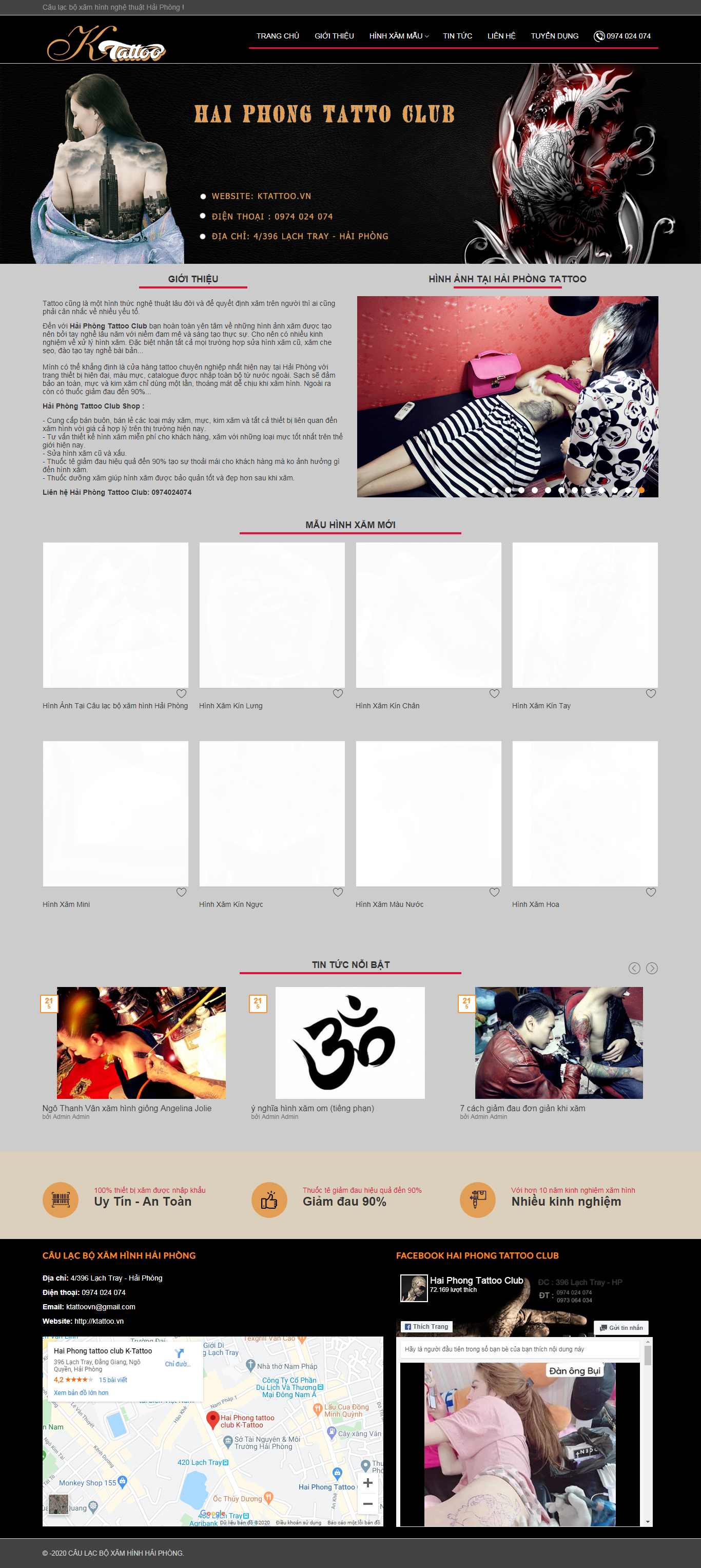 Thiết kế Web dịch vụ phun săm ktattoo.vn