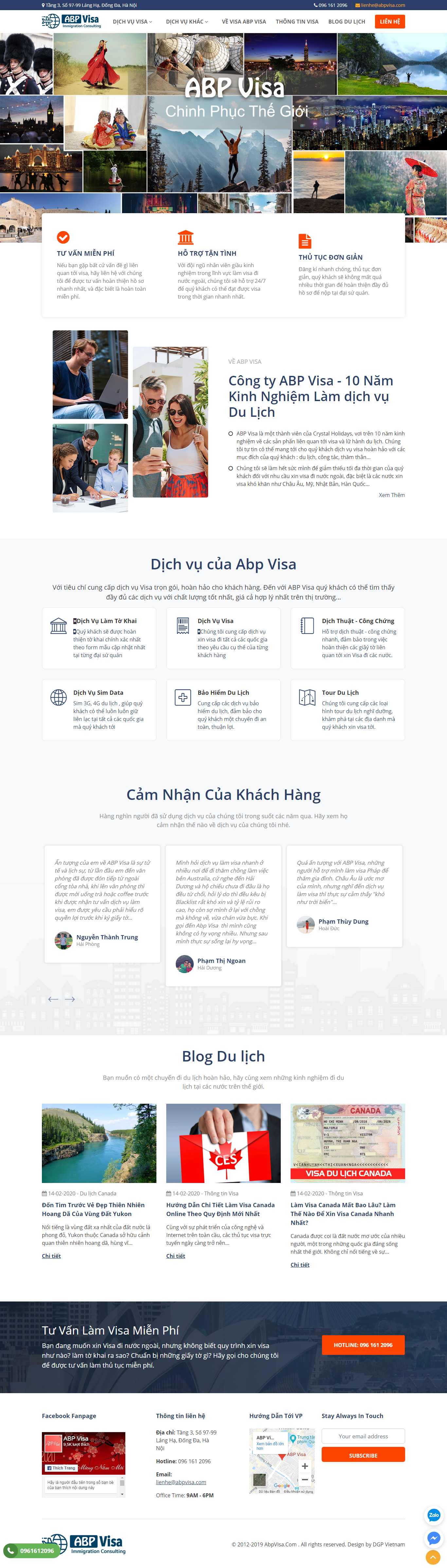 Thiết kế Web dịch vụ visa abpvisa.com