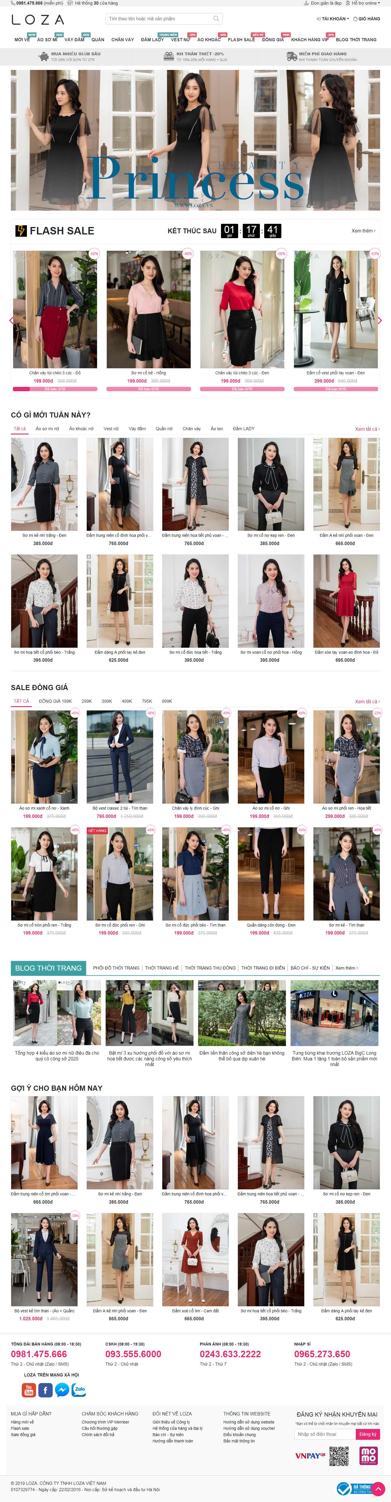 Thiết kế Web thời trang nữ loza.vn