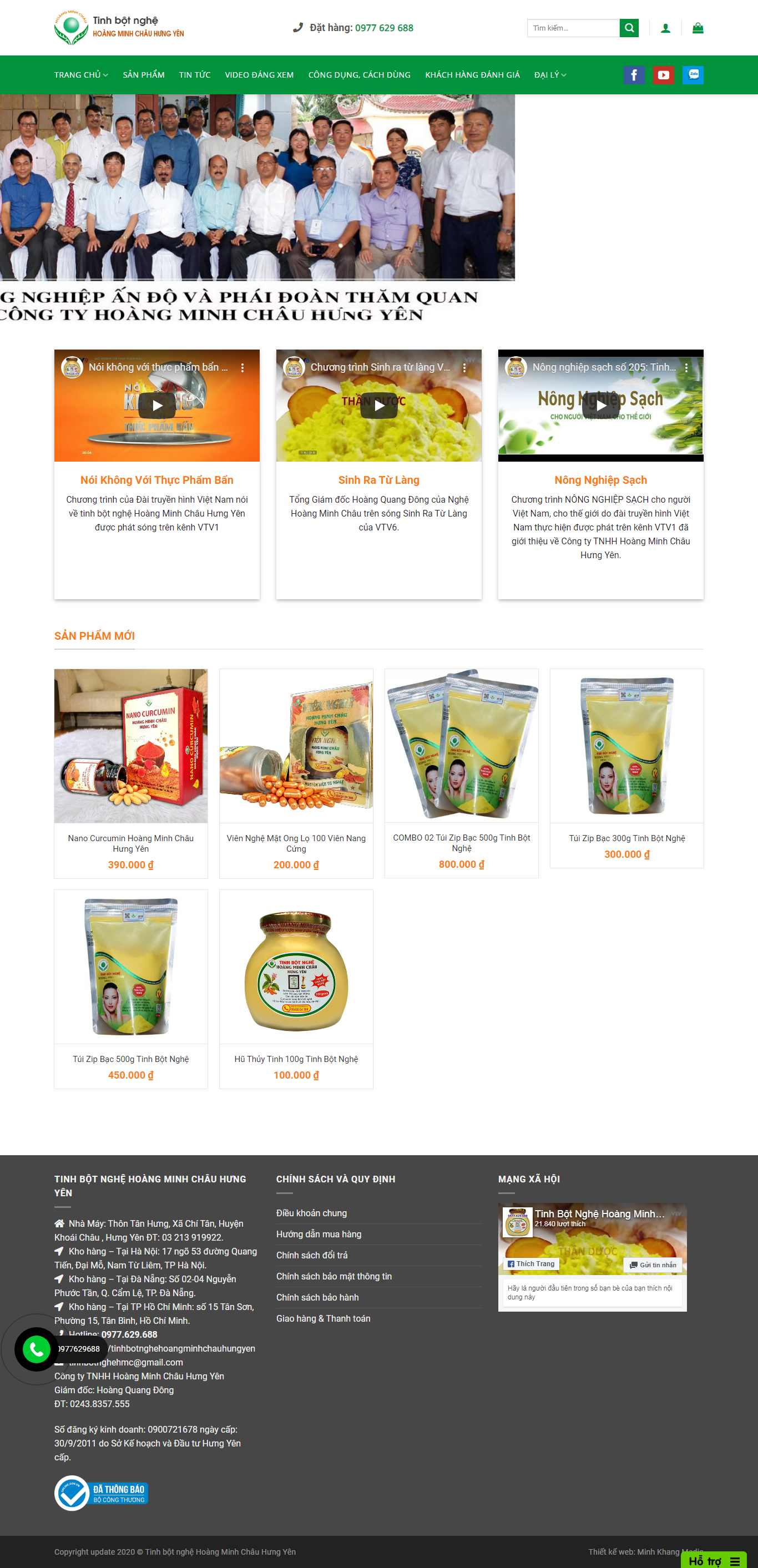 Thiết kế Web tinh bột nghệ tinhbotnghehoangminhchauhungyen.com