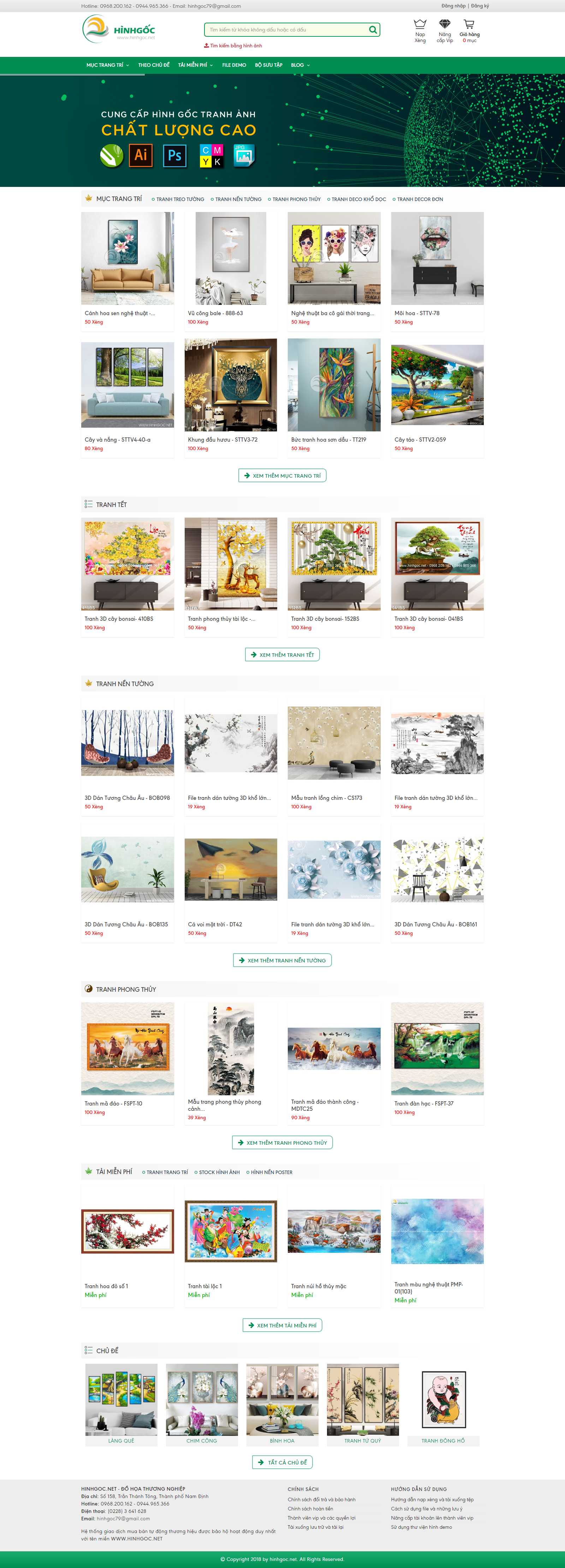 Thiết kế Web tranh ảnh hinhgoc.net