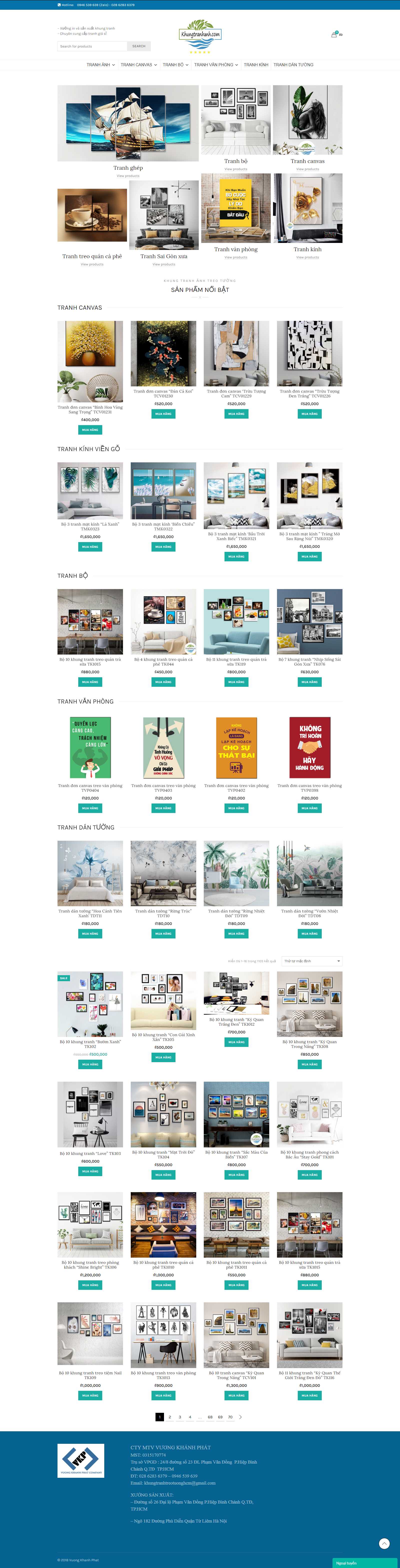 Thiết kế Web tranh ảnh khungtranhanh.com