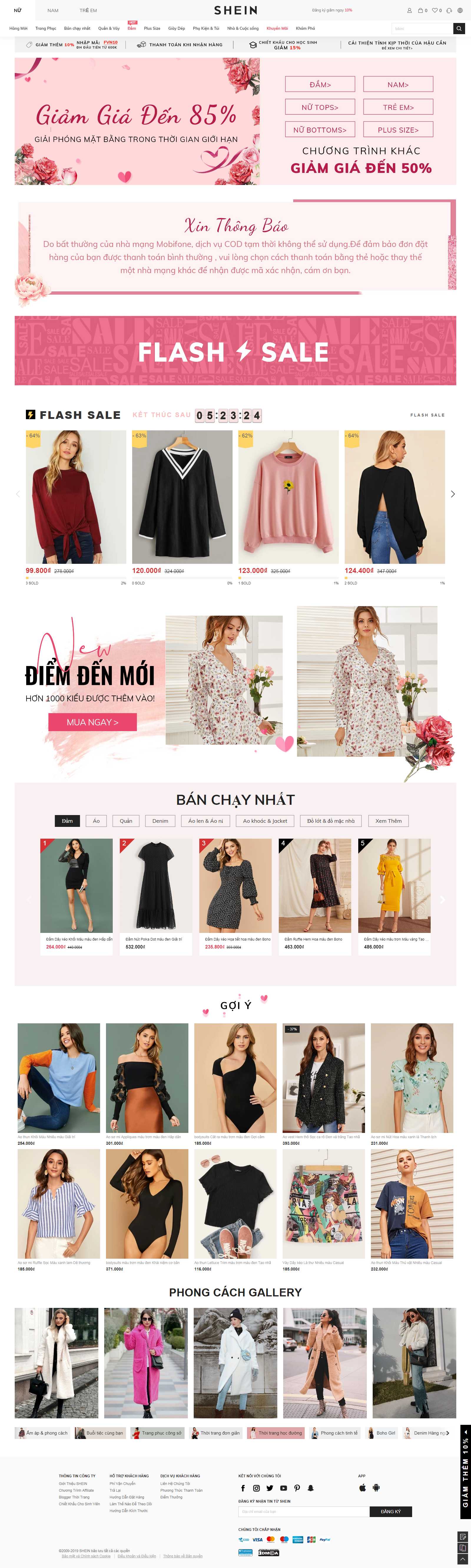 Thiết kế Web shop shein.com.vn