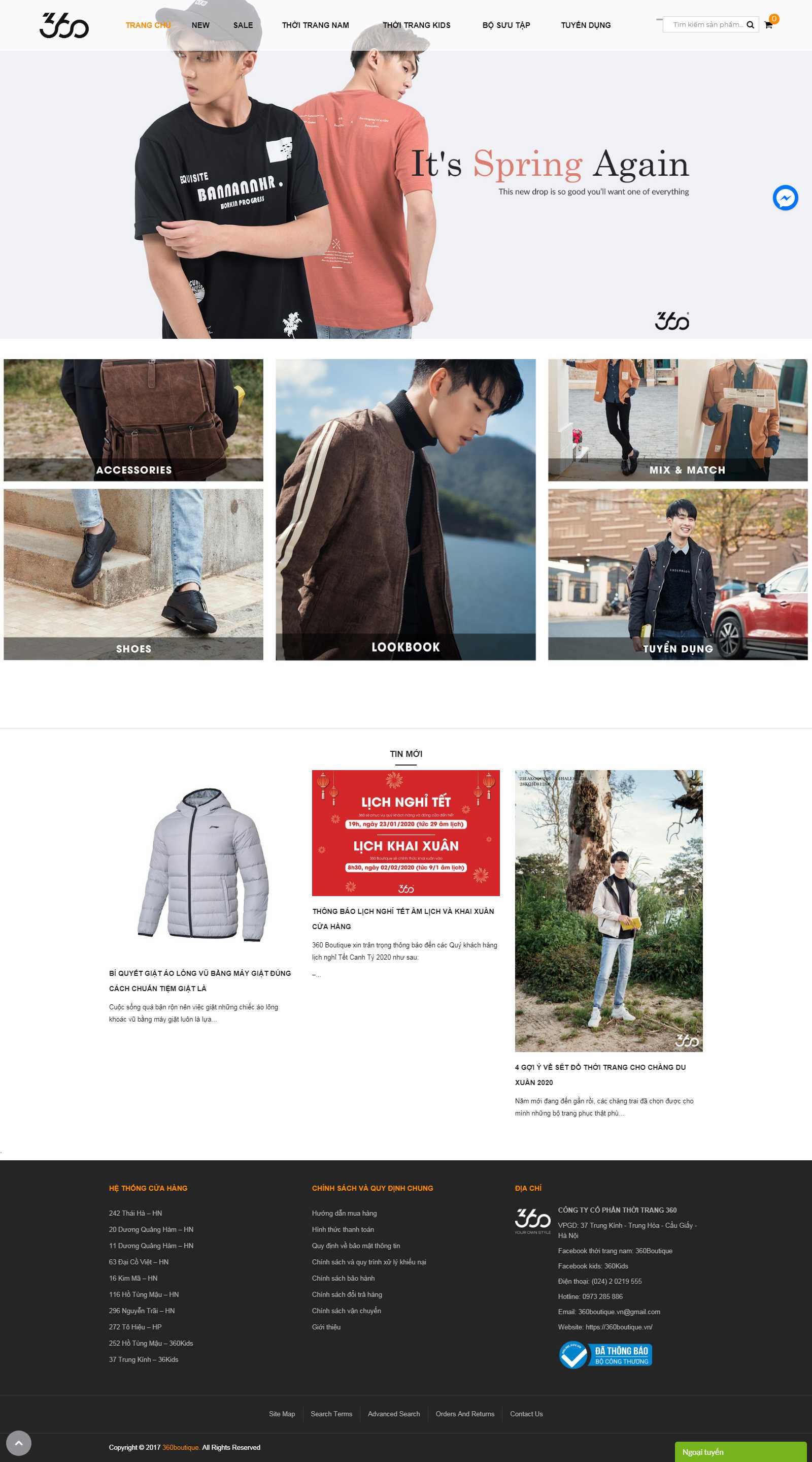 Thiết kế Web shop 360boutique.vn