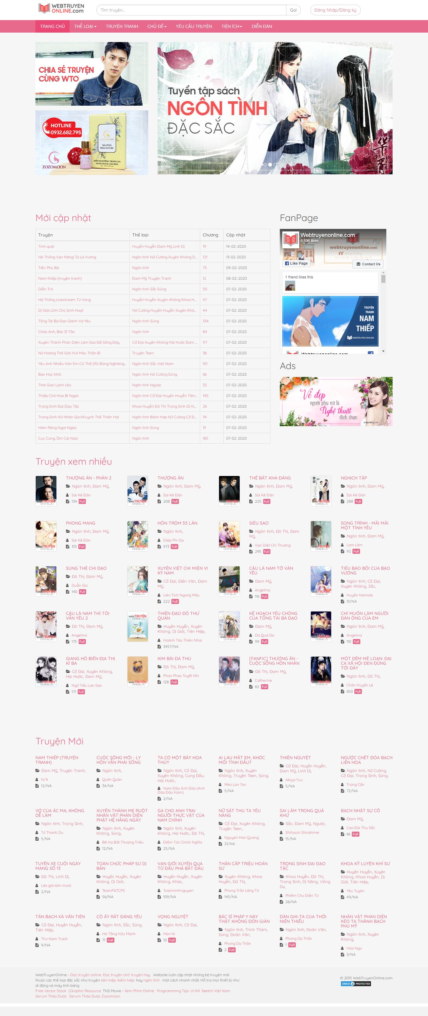 Thiết kế Web truyện tranh webtruyenonline.com