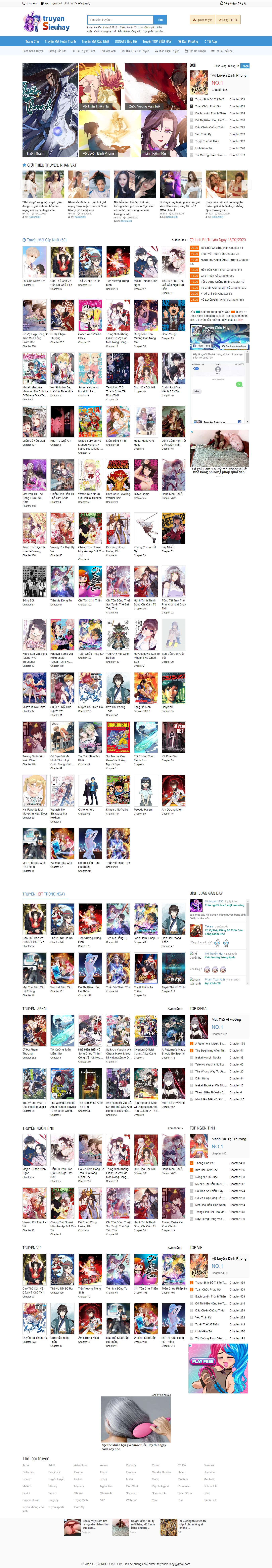 Thiết kế Web truyện tranh truyensieuhay.com