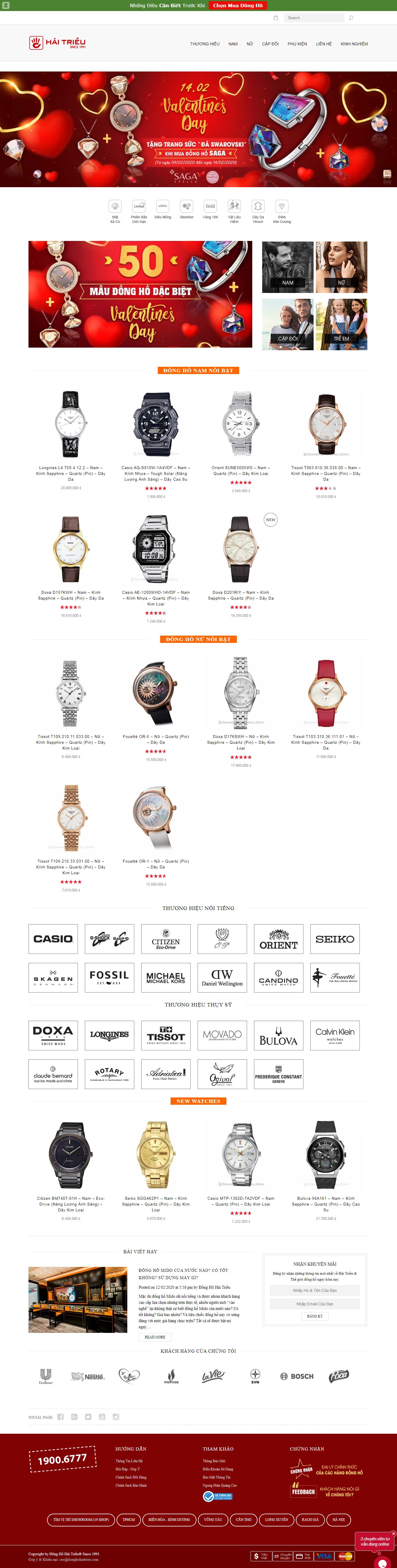 Thiết kế Web đồng hồ donghohaitrieu.com