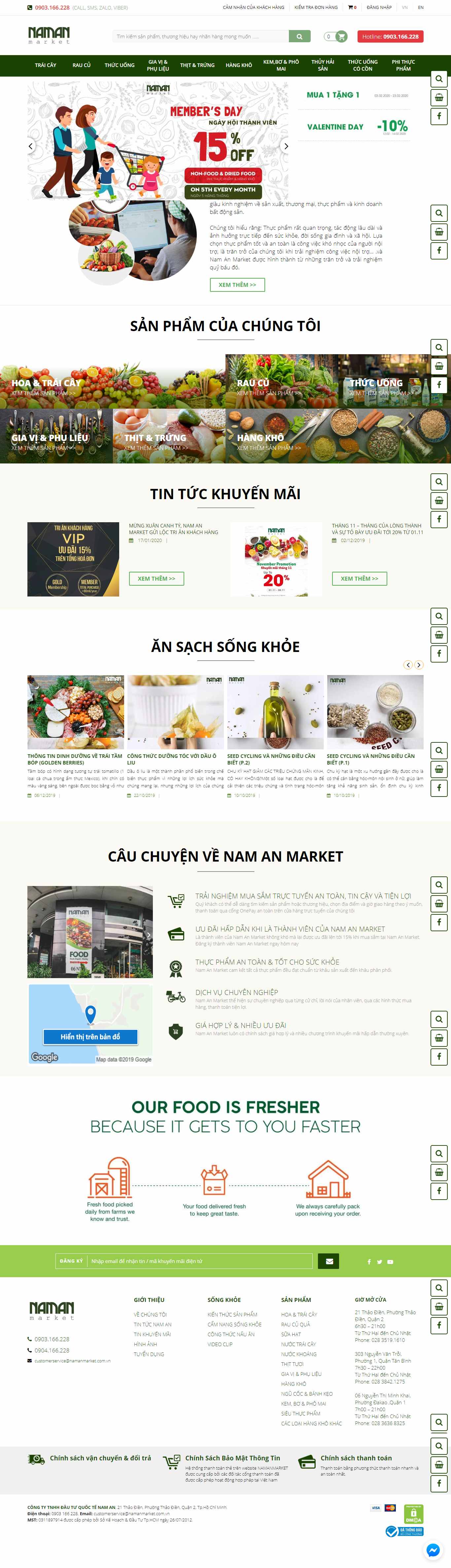 Thiết kế Web php namanmarket.com
