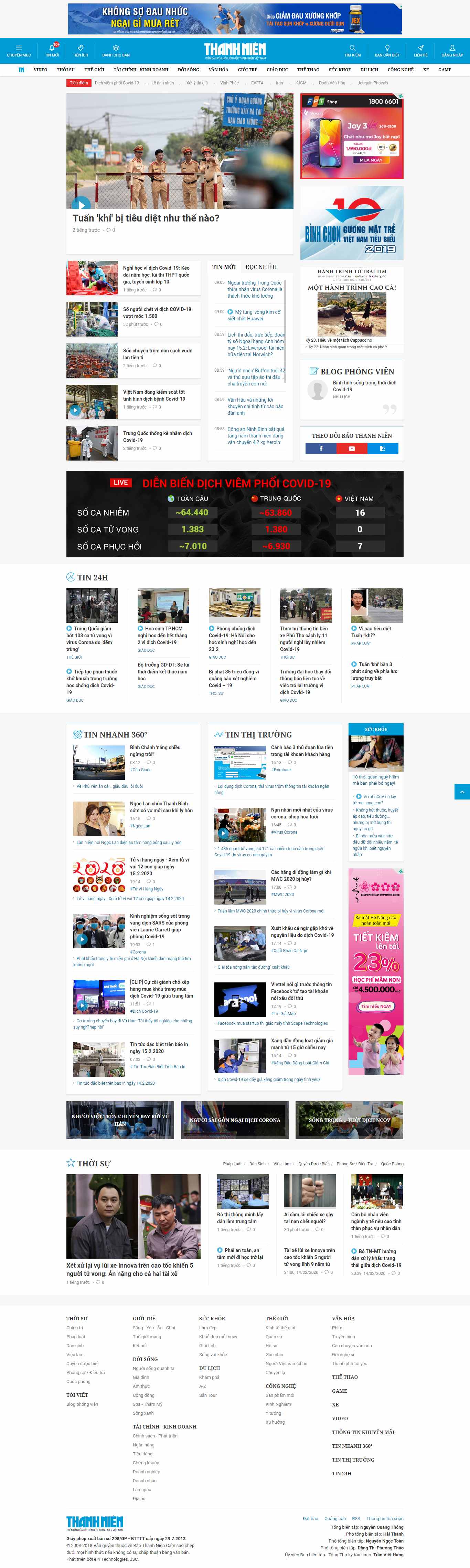 Thiết kế Web tin tức thanhnien.vn