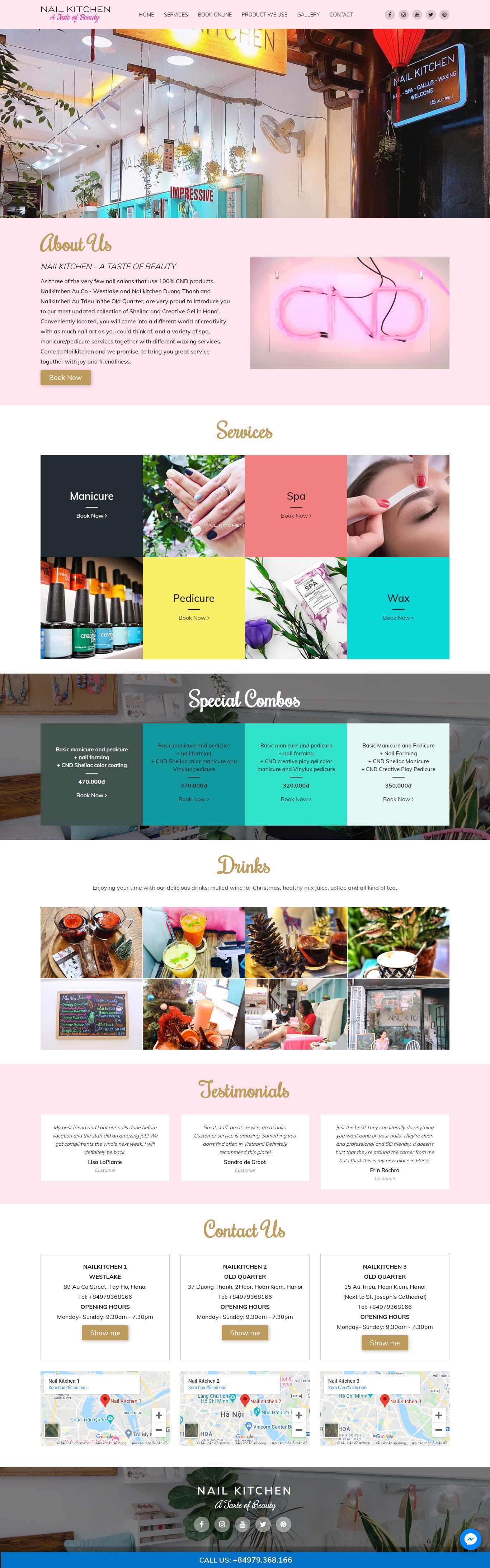 Thiết kế Web tiệm nails nailkitchen.vn