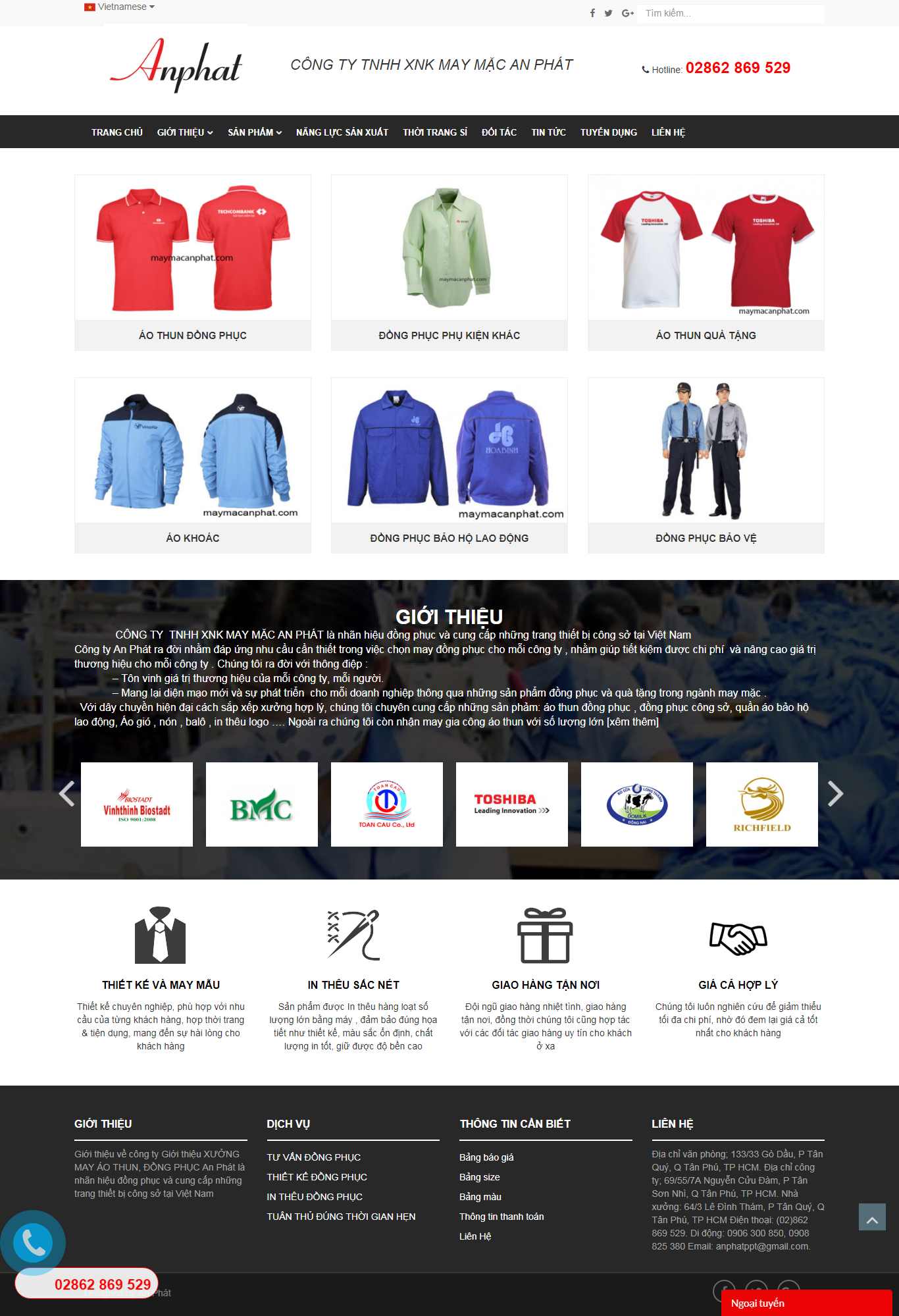 Thiết kế Web dệt may maymacanphat.com