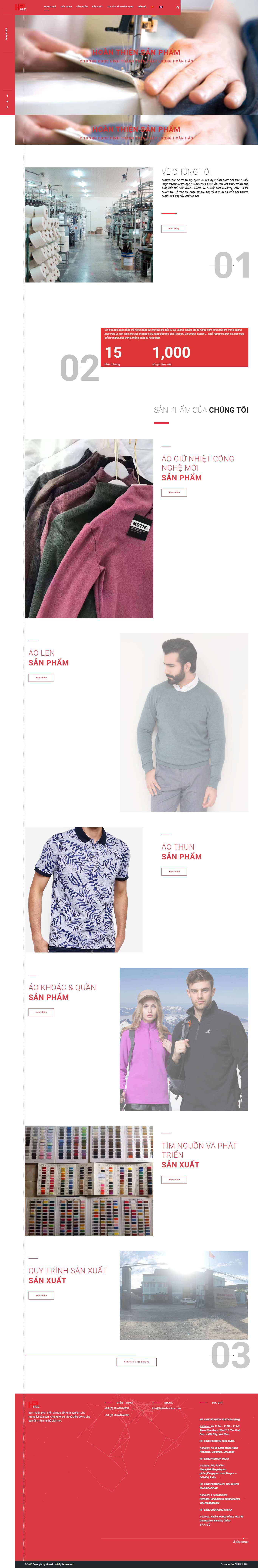 Thiết kế Web dệt may hplinkfashion.com