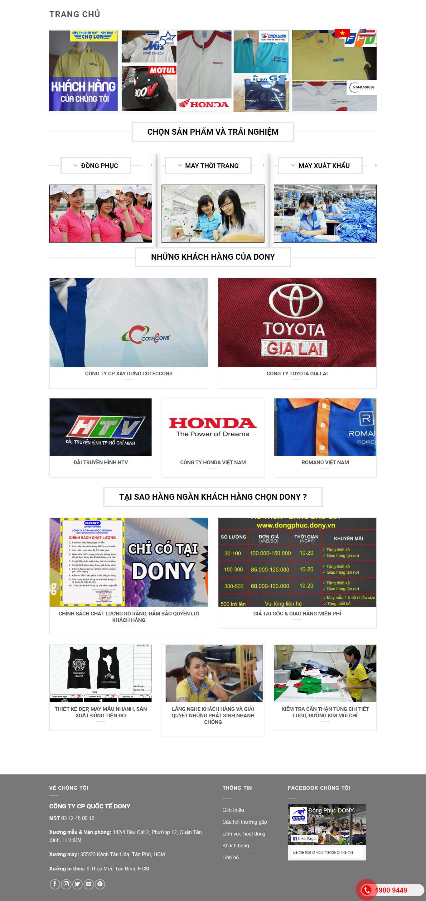 Thiết kế Web dệt may dony.vn