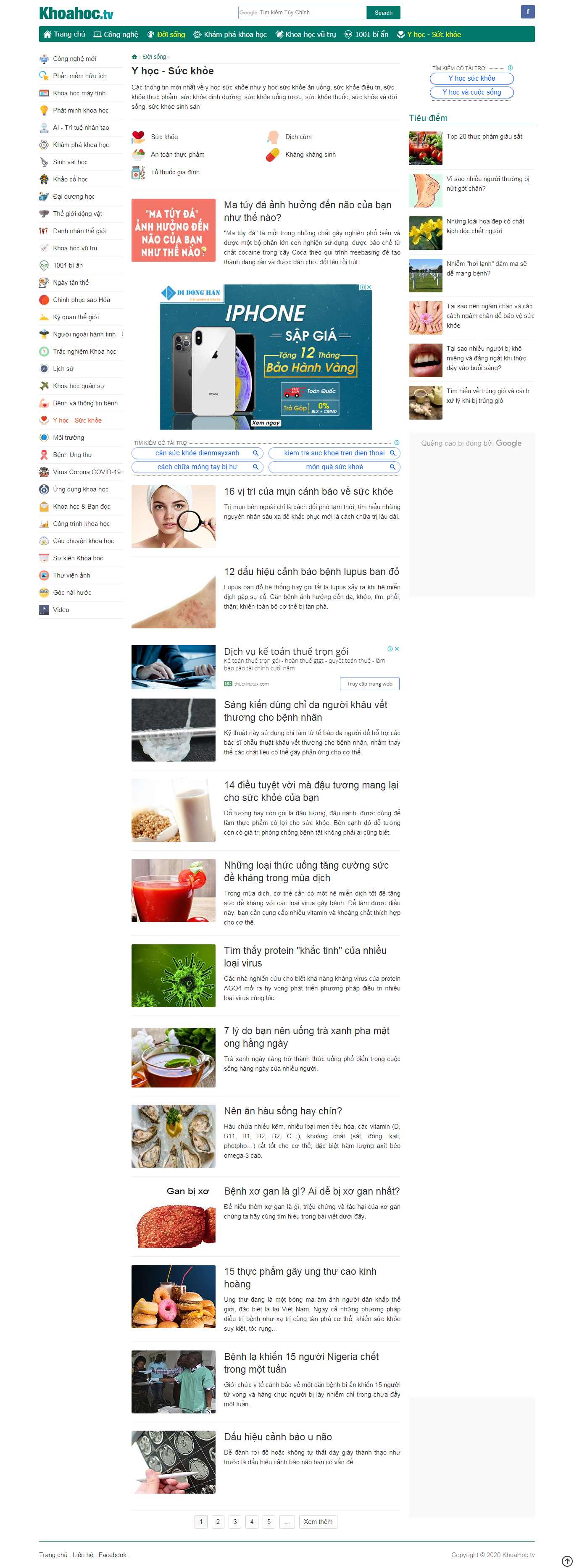 Thiết kế Web y học khoahoc.tv