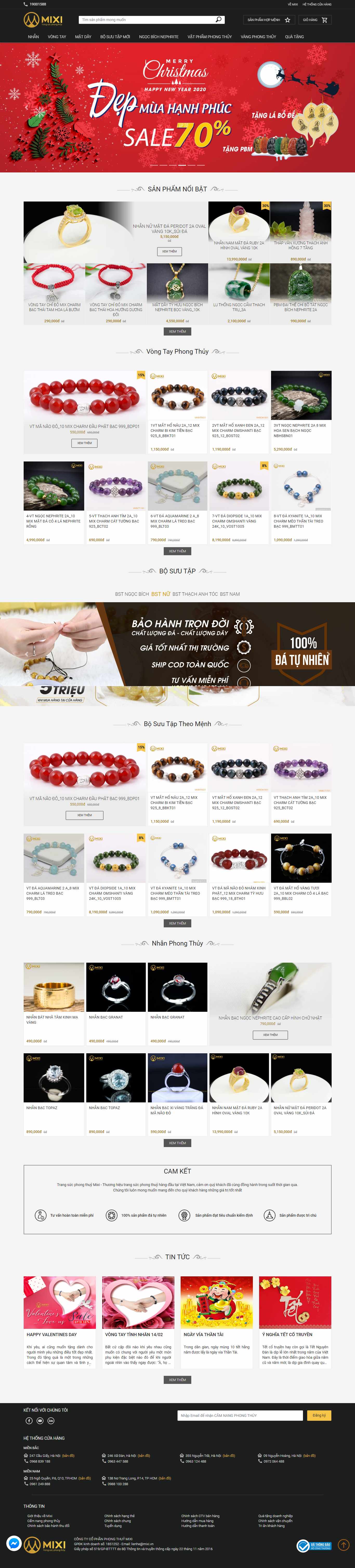 Thiết kế Web vật phẩm phong thủy mixi.vn