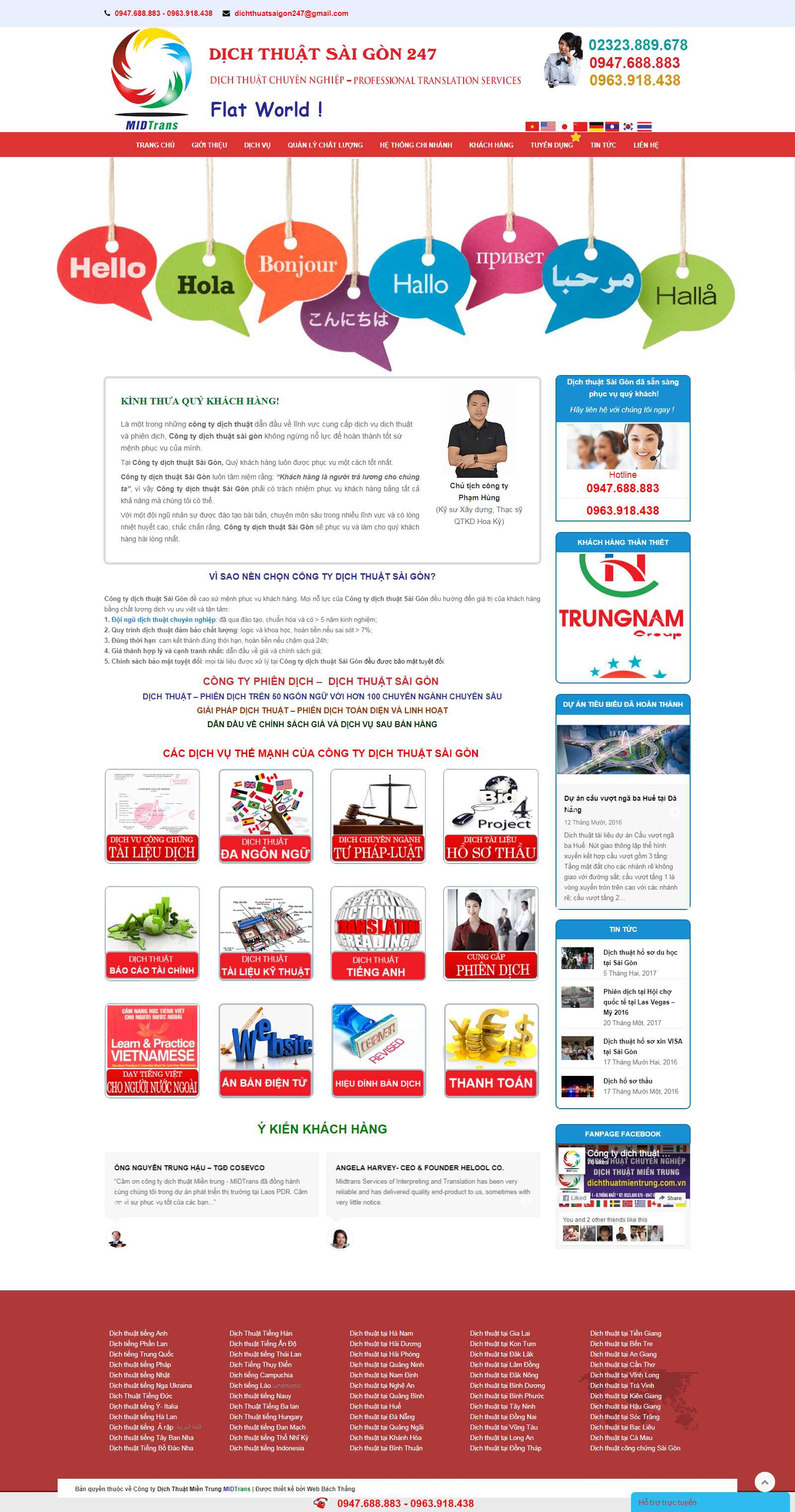 Thiết kế Web dịch thuật dichthuatsaigon247.com