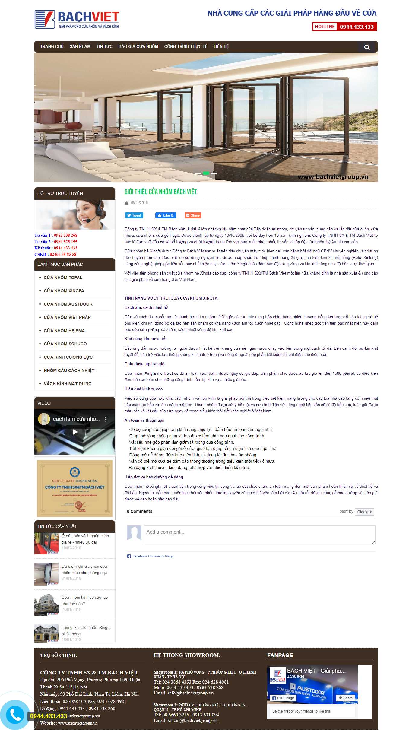 Thiết kế Web cửa cuốn cuanhombachviet.vn