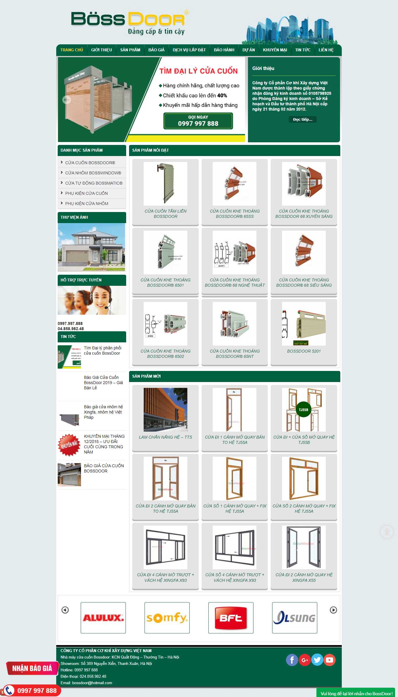 Thiết kế Web cửa cuốn bossdoorvn.com