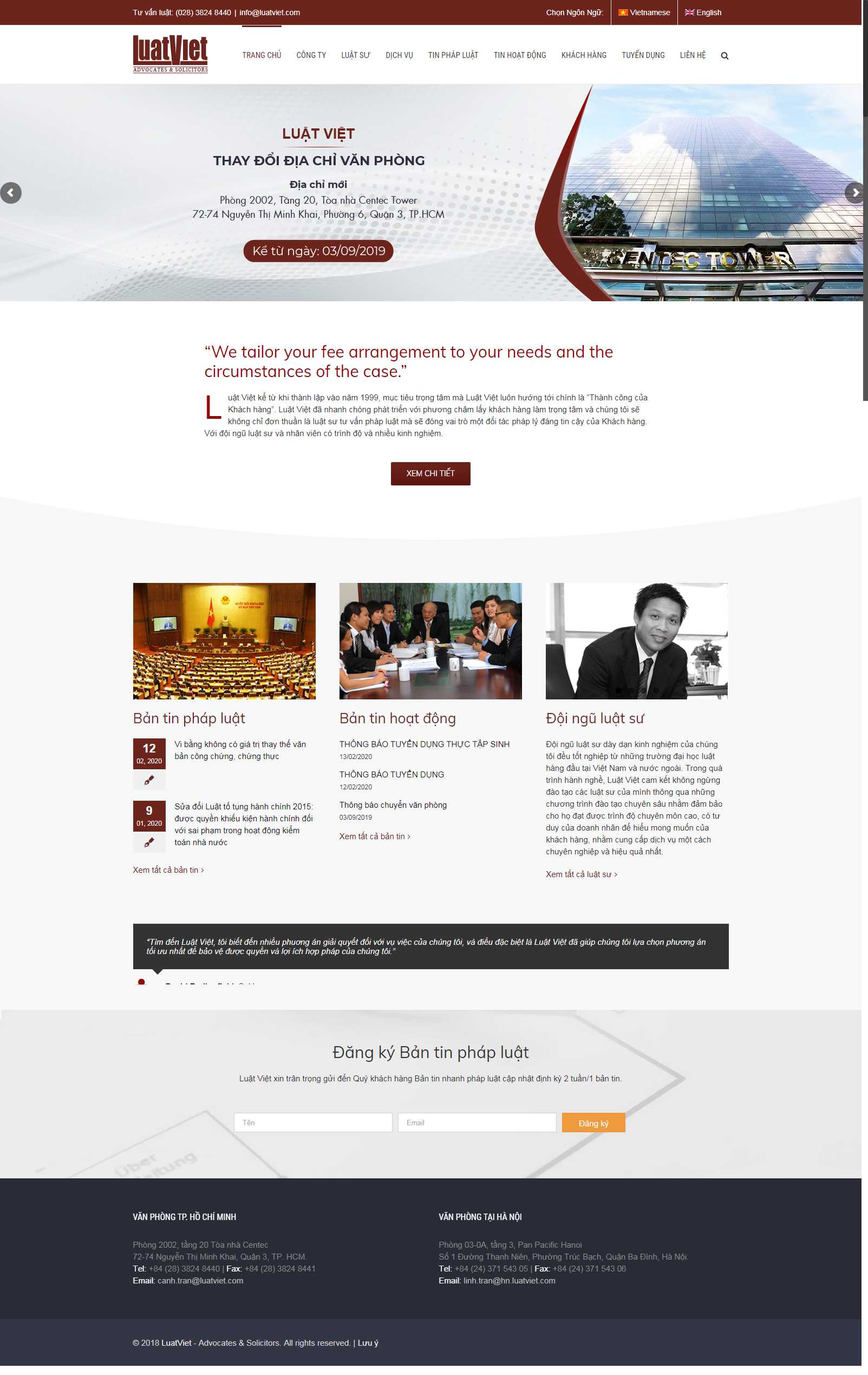 Thiết kế Web luật sư luatviet.com