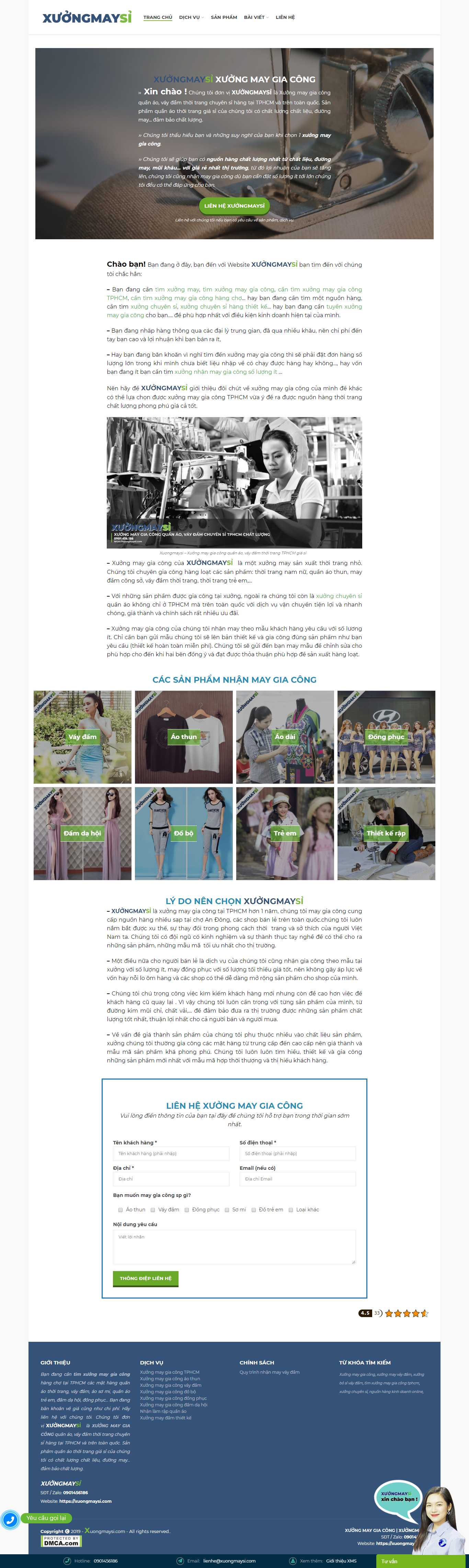 Thiết kế Web xưởng may xuongmaysi.com