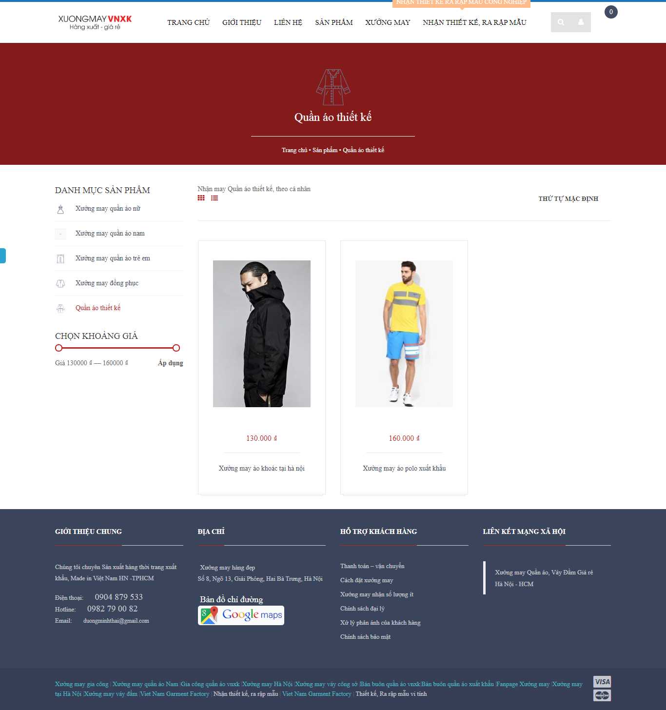 Thiết kế Web xưởng may xuongmayvnxk.com