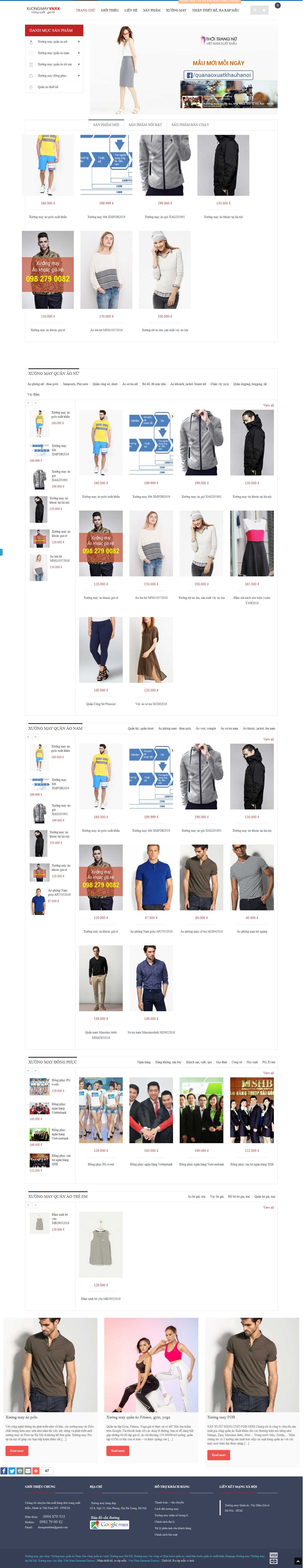 Thiết kế Web xưởng may xuongmayvnxk.com