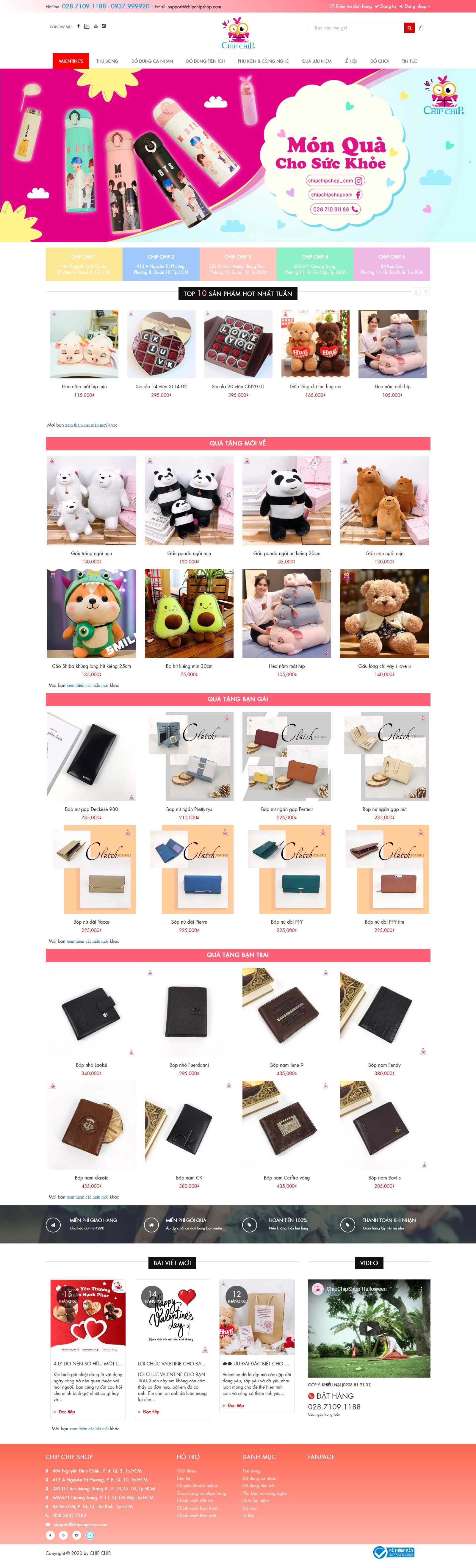 Thiết kế Web đồ lưu niệm chipchipshop.com