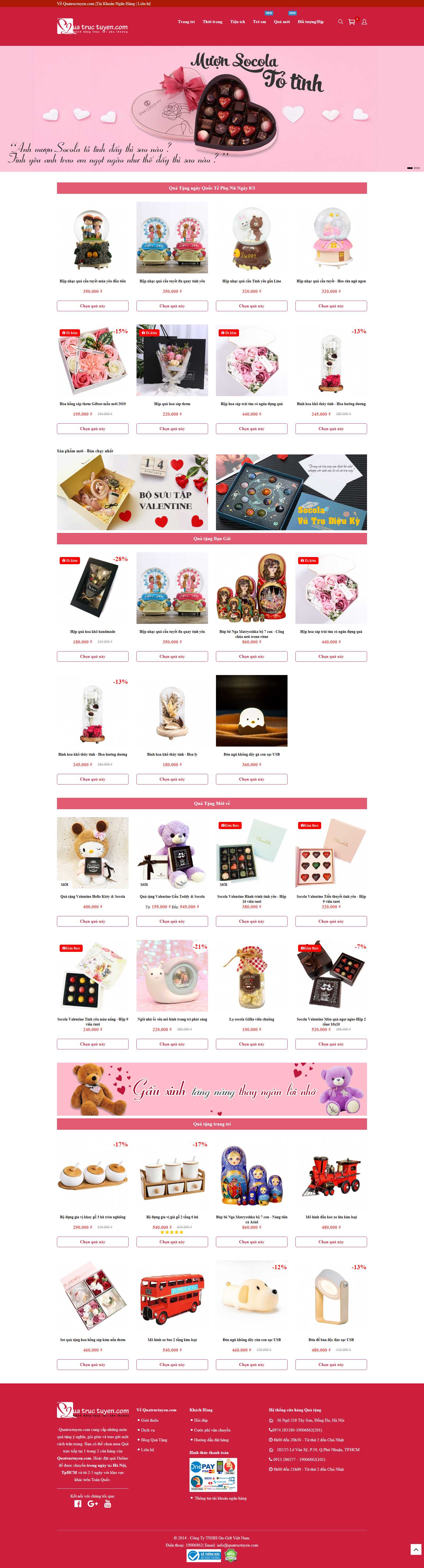 Thiết kế Web đồ lưu niệm quatructuyen.com