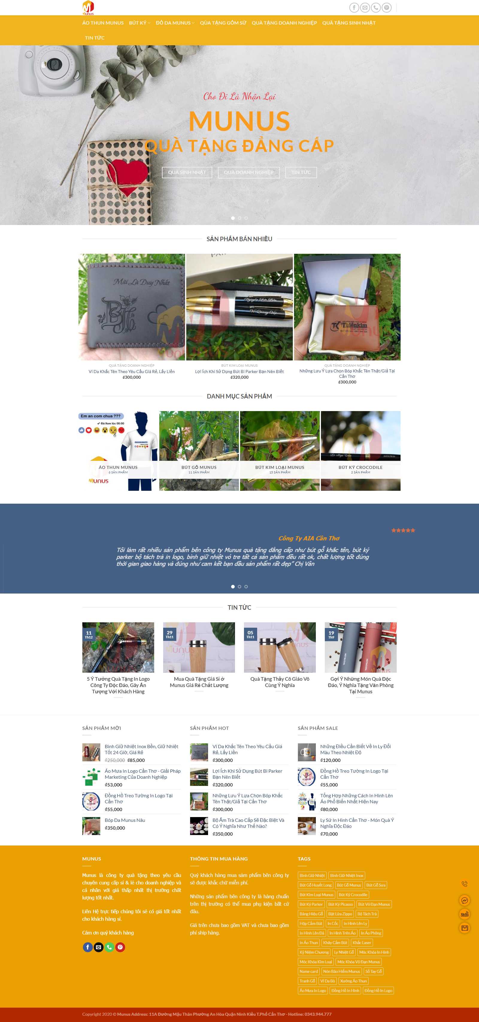 Thiết kế Web đồ lưu niệm quatangmunus.com