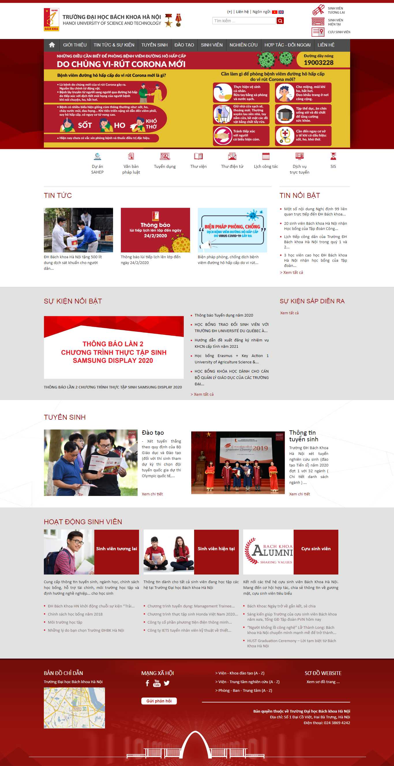 Thiết kế Web trường đại học hust.edu.vn