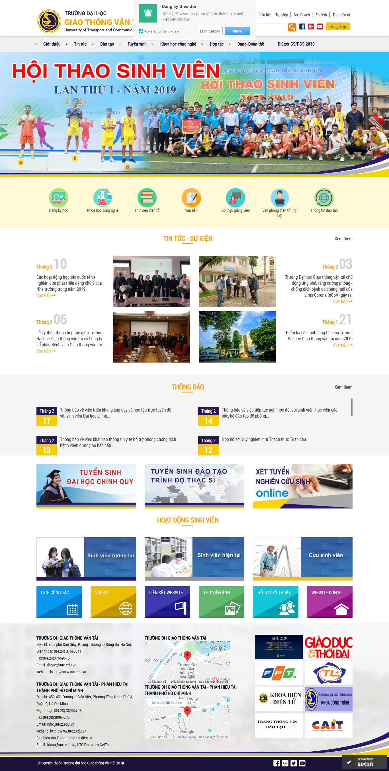 Thiết kế Web trường đại học utc.edu.vn