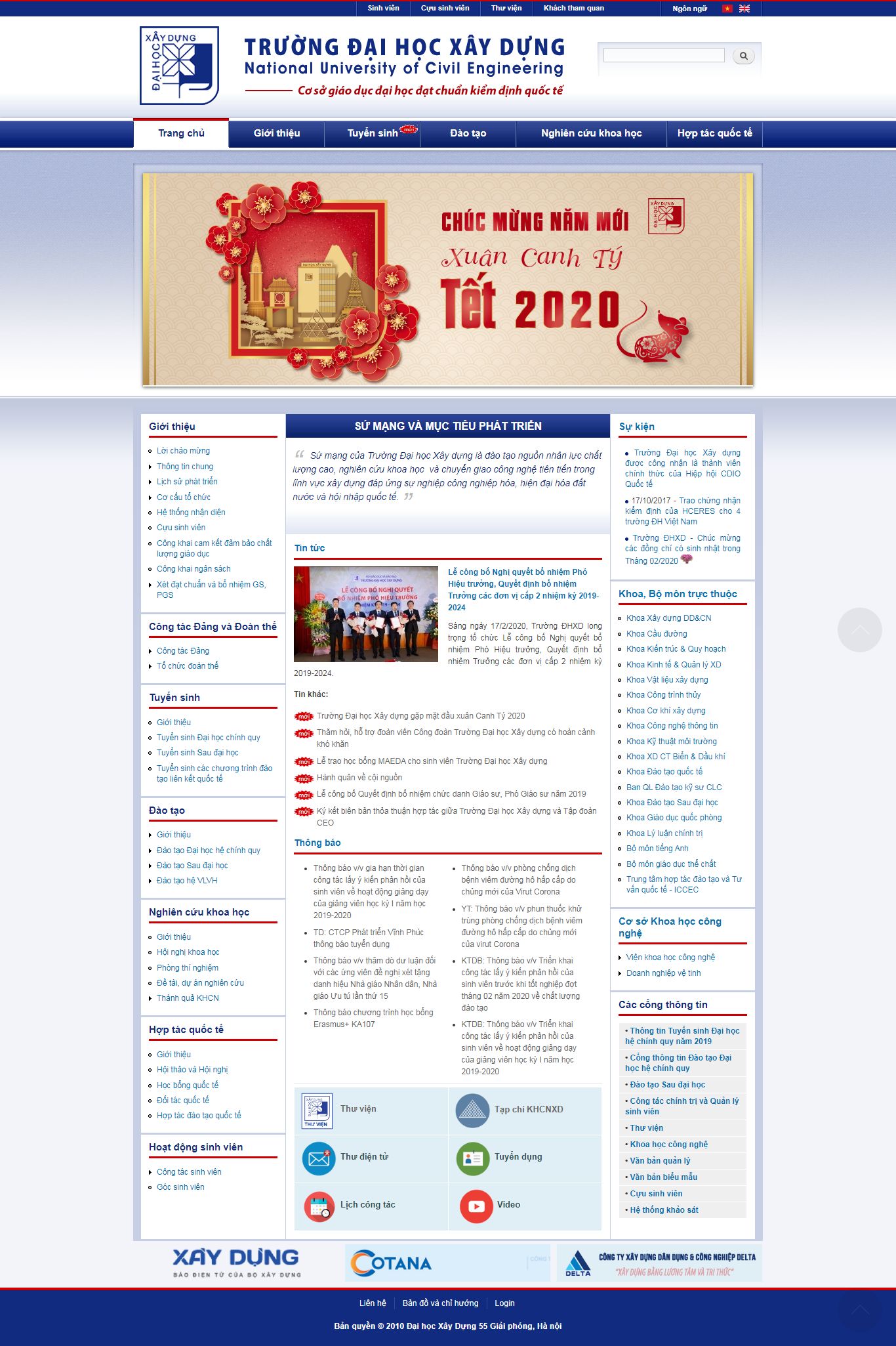 Thiết kế Web trường đại học nuce.edu.vn