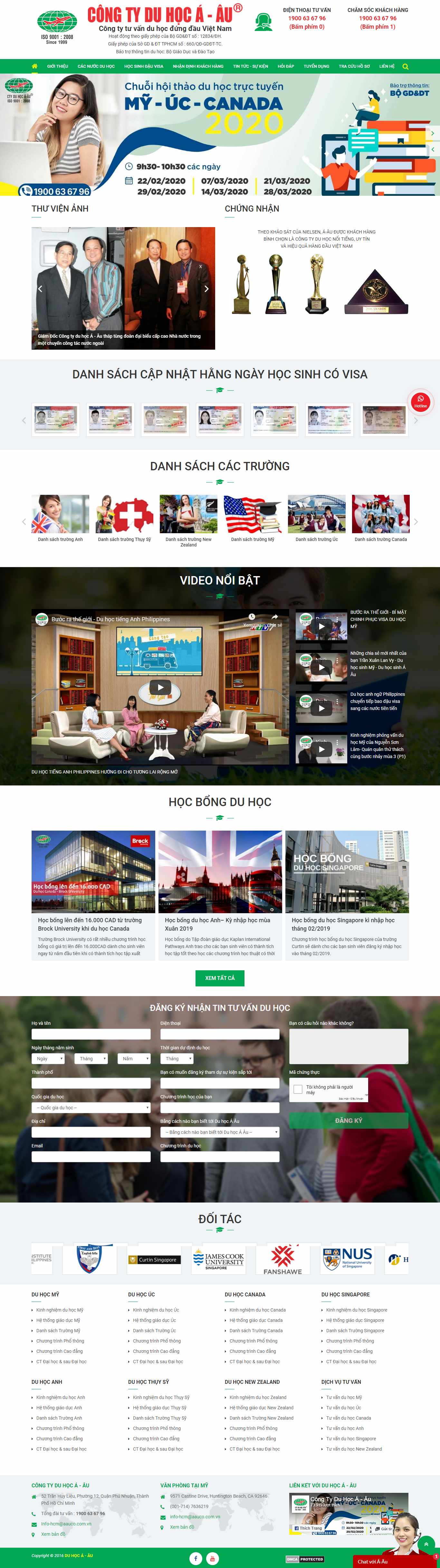 Thiết kế Web tư vấn du học duhocaau.vn
