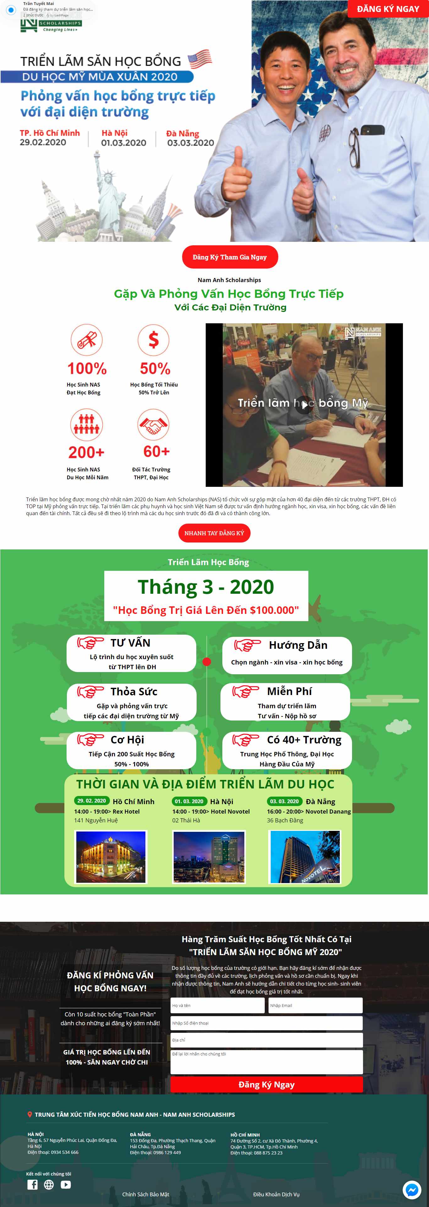 Thiết kế Web tư vấn du học duhocnamanh.edu.vn