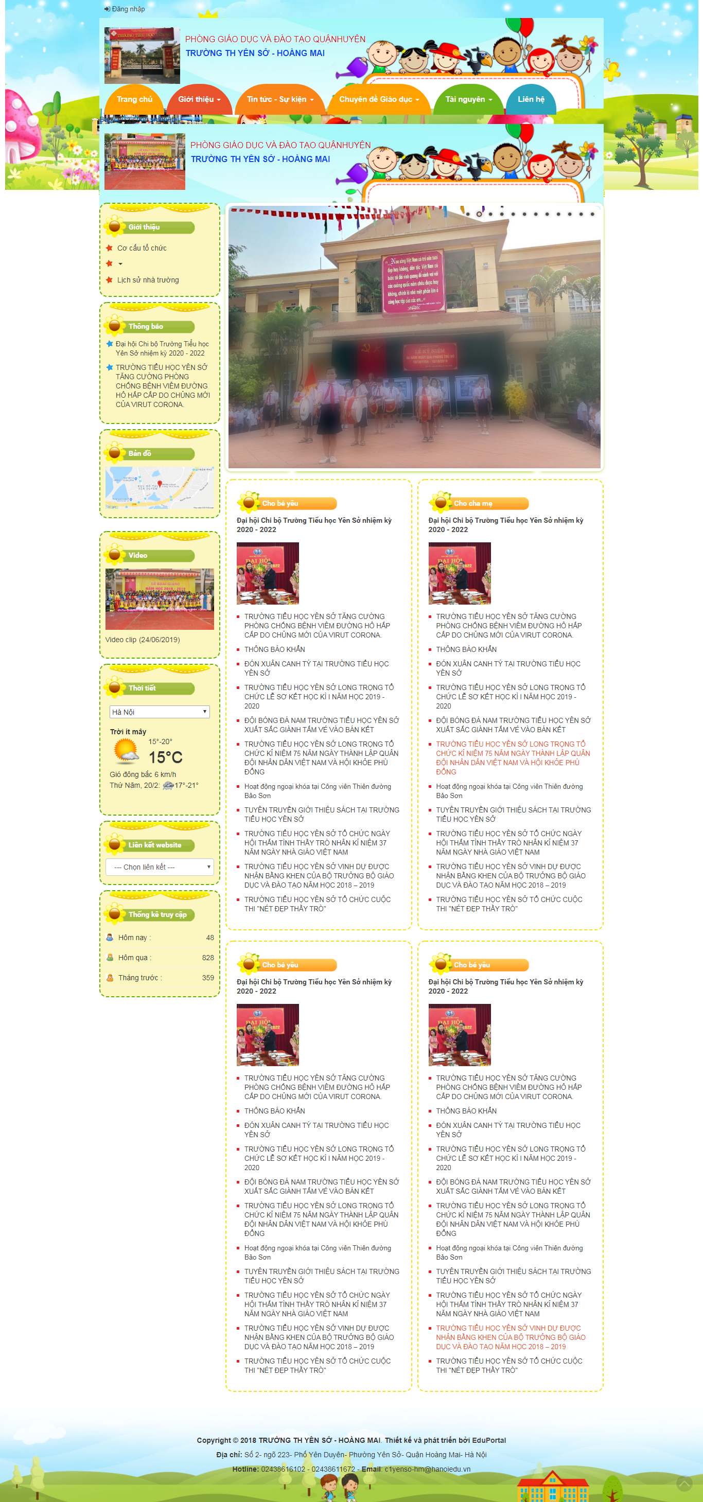 Thiết kế Web trường tiểu học tieuhocyenso.edu.vn