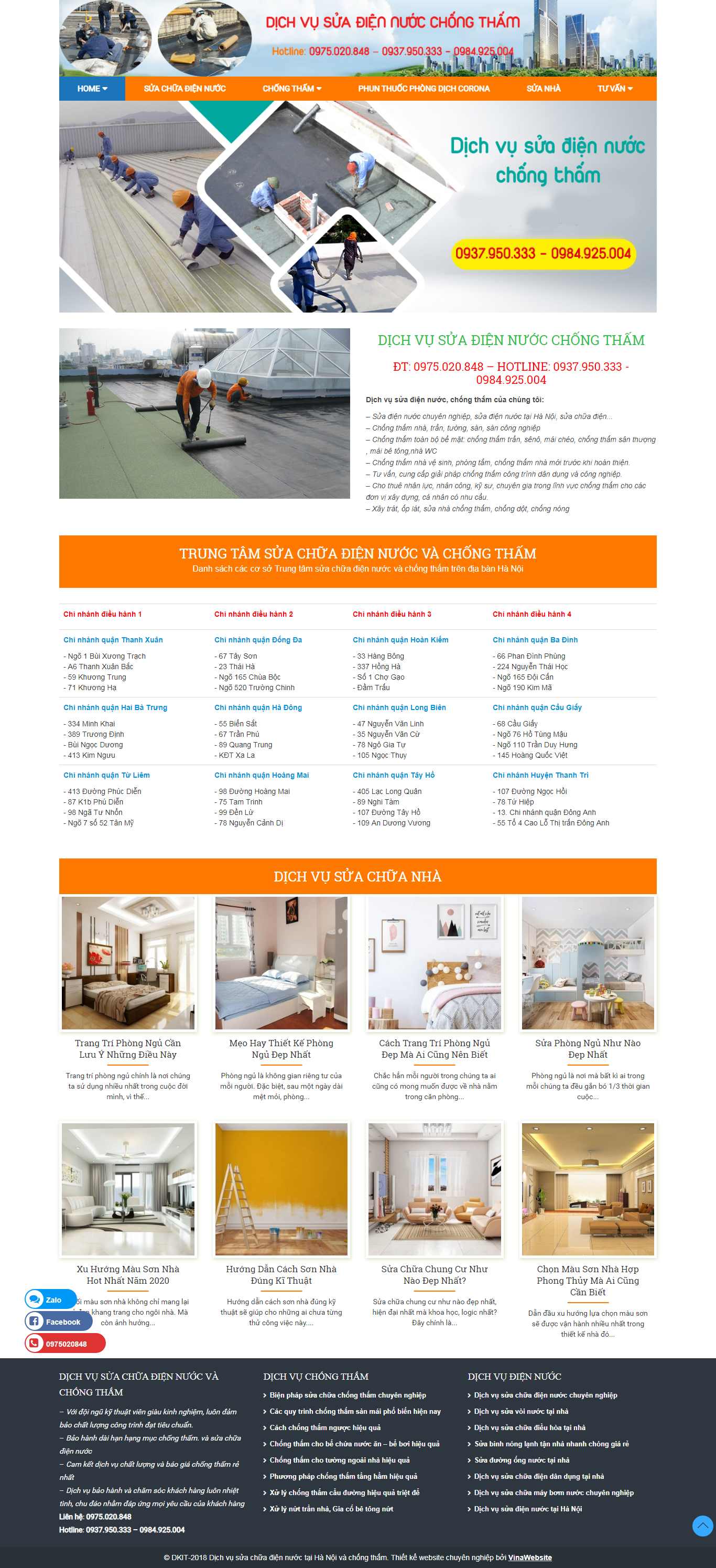 Thiết kế Web điện gia dụng suachuachongthamhn.com