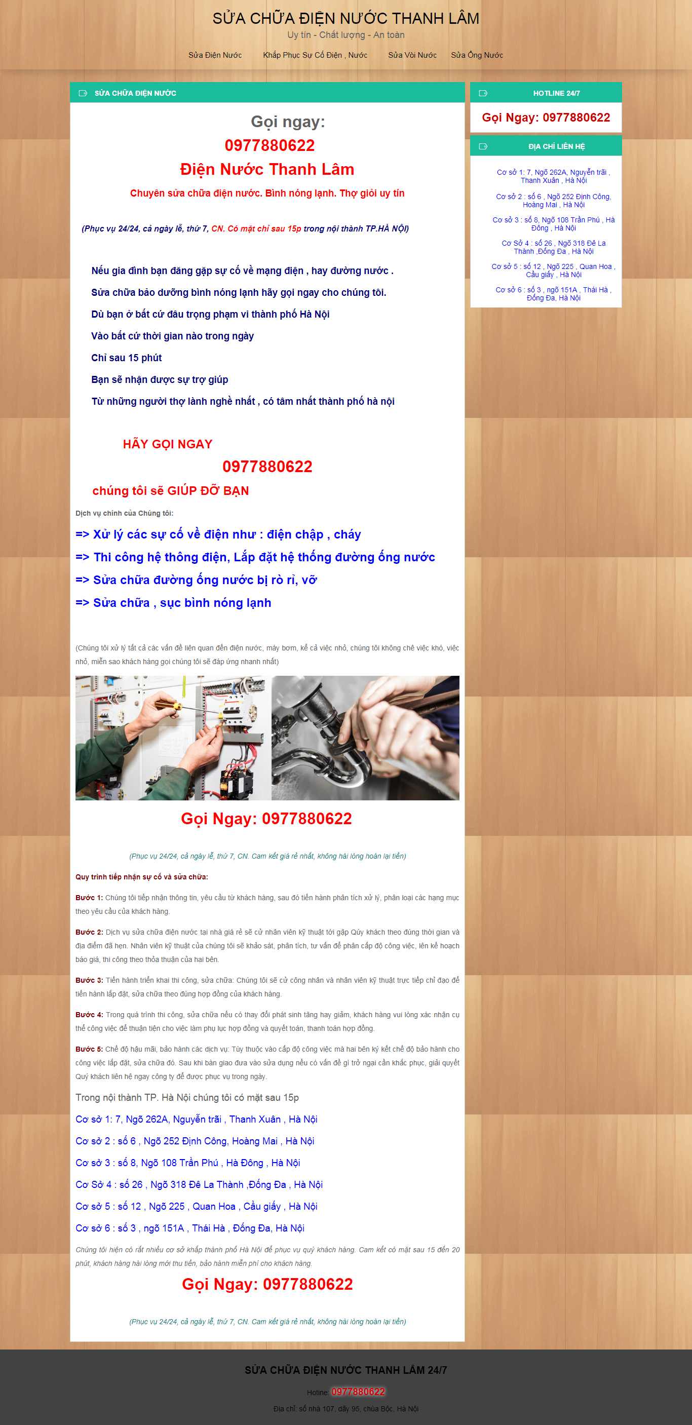 Thiết kế Web điện gia dụng diennuocthanhlam.com