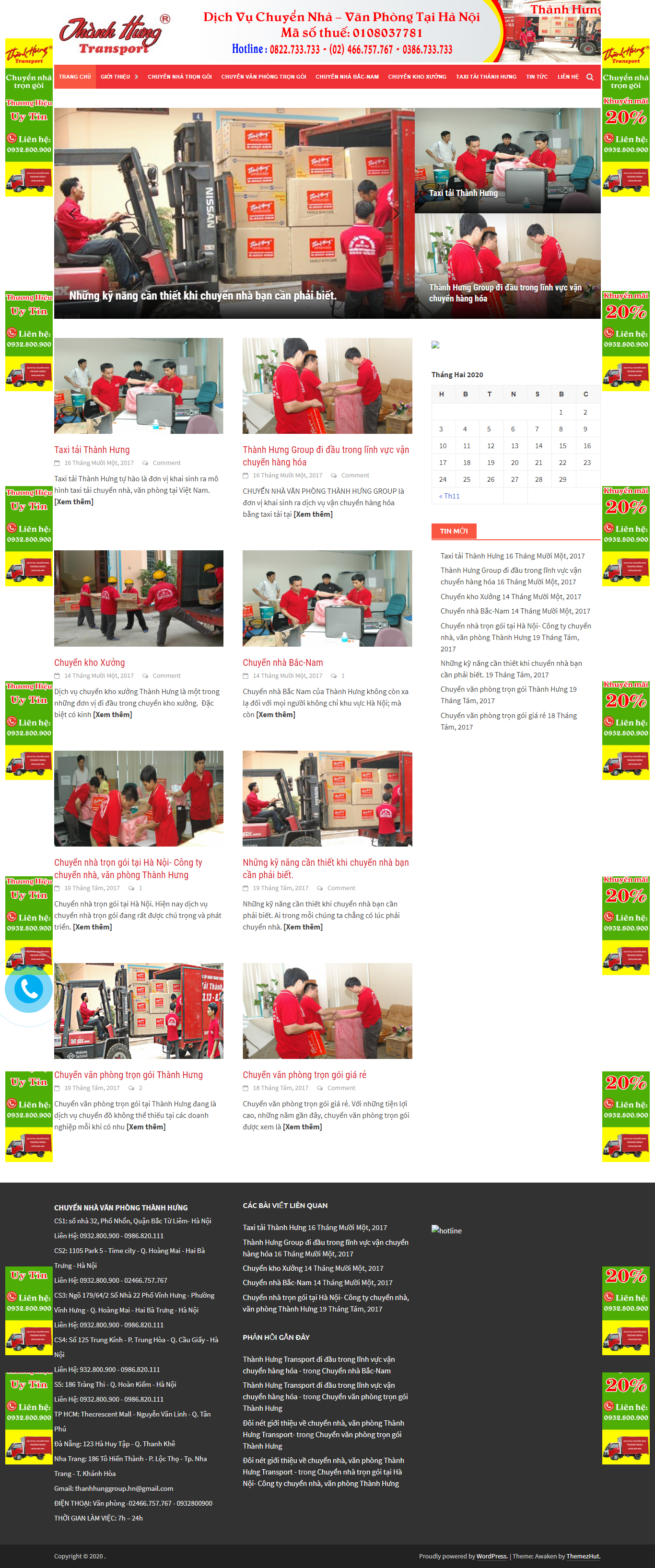 Thiết kế Web vận chuyển logistic vantaithanhhung.net