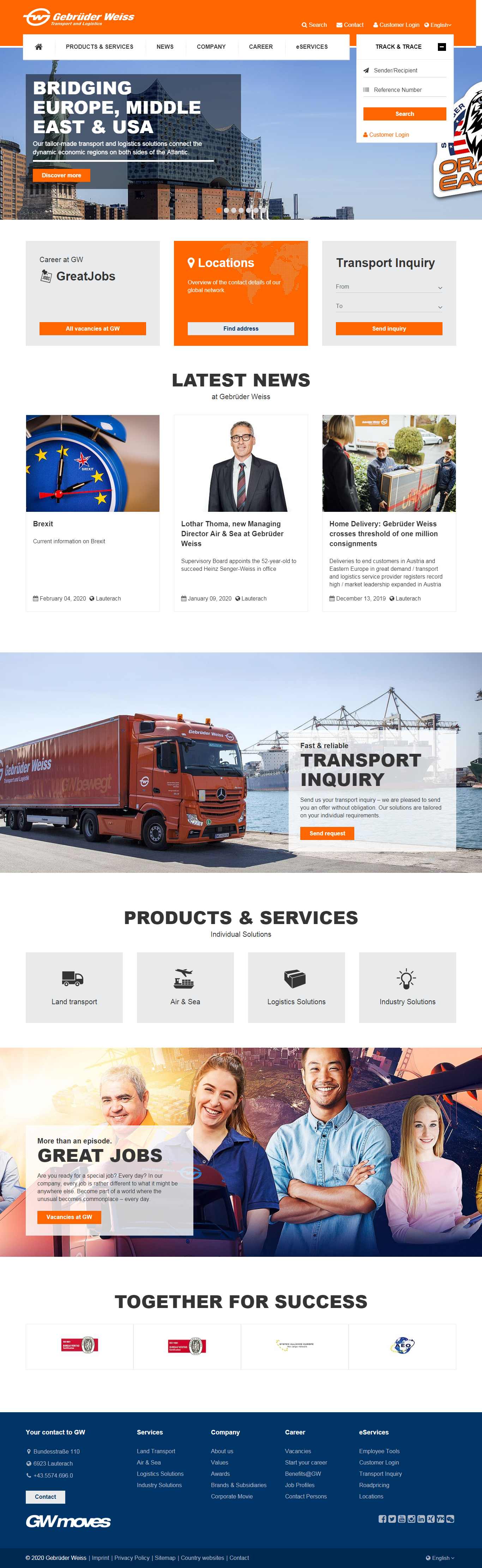 Thiết kế Web vận chuyển logistic gw-world.com