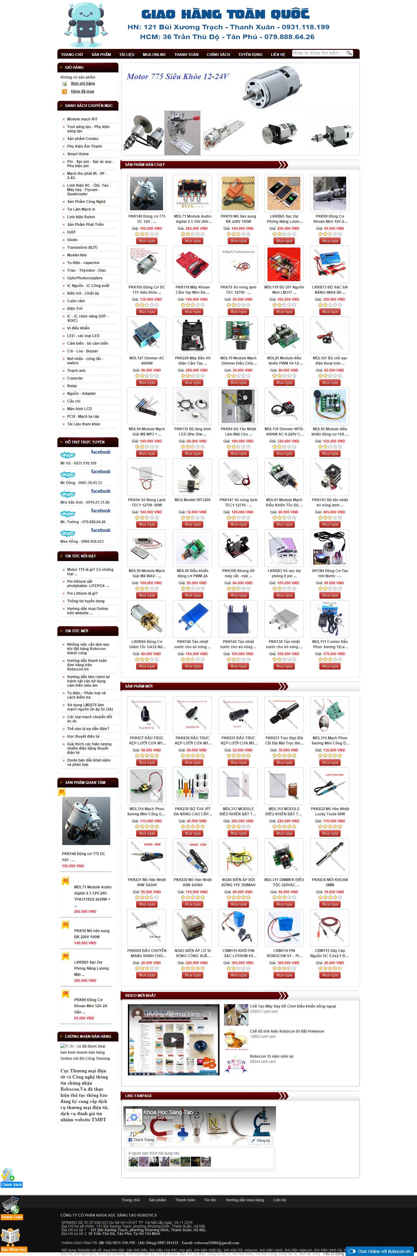 Thiết kế Web linh kiện điện tử dailylinhkien.vn