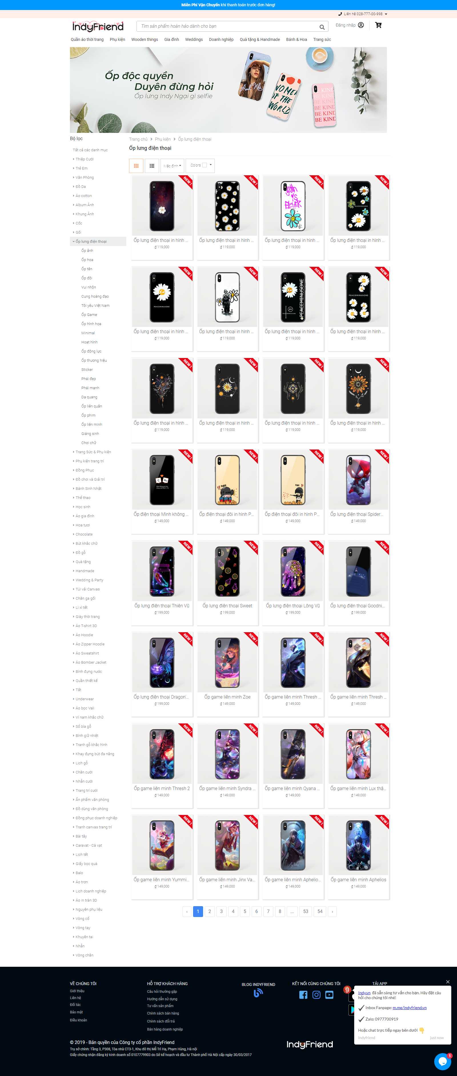 Thiết kế Web ốp điện thoại indyfriend.vn