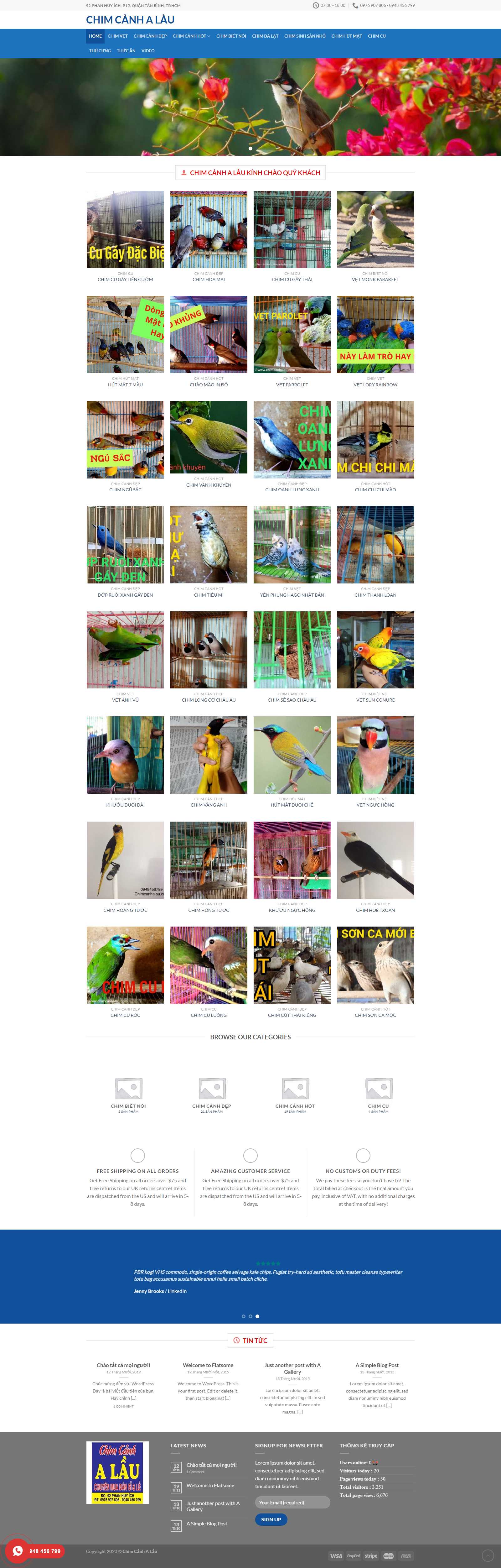 Thiết kế Web chim cảnh chimcanhalau.com
