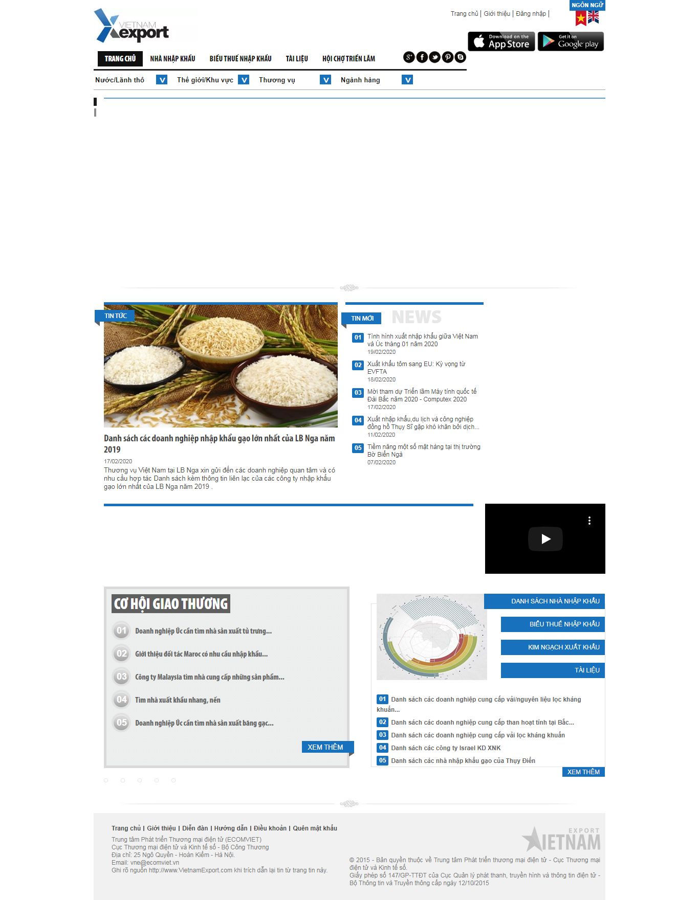 Thiết kế Web xuất khẩu vietnamexport.com