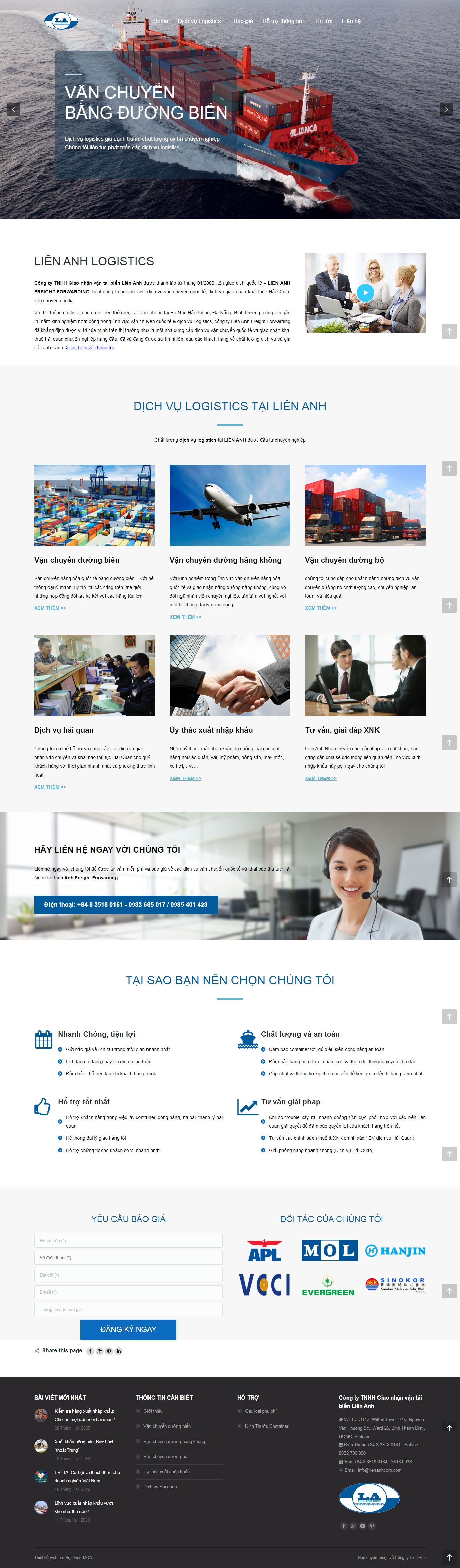 Thiết kế Web xuất khẩu lienanhcorp.com