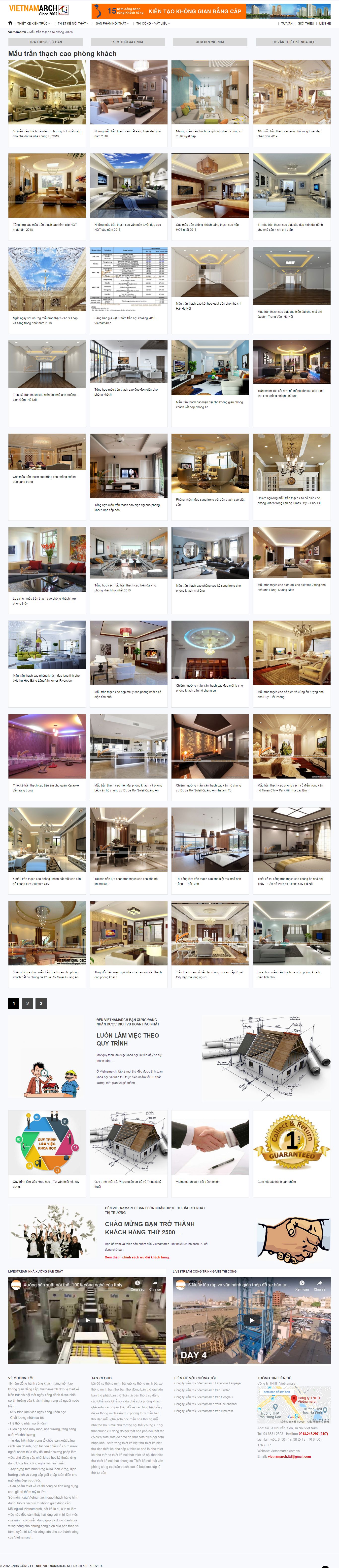 Thiết kế Web trần thạch cao vietnamarch.com.vn